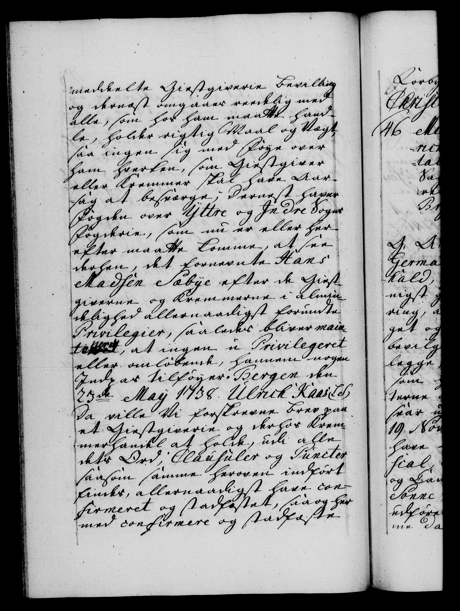 Danske Kanselli 1572-1799, AV/RA-EA-3023/F/Fc/Fca/Fcaa/L0038: Norske registre, 1753-1754, p. 43b