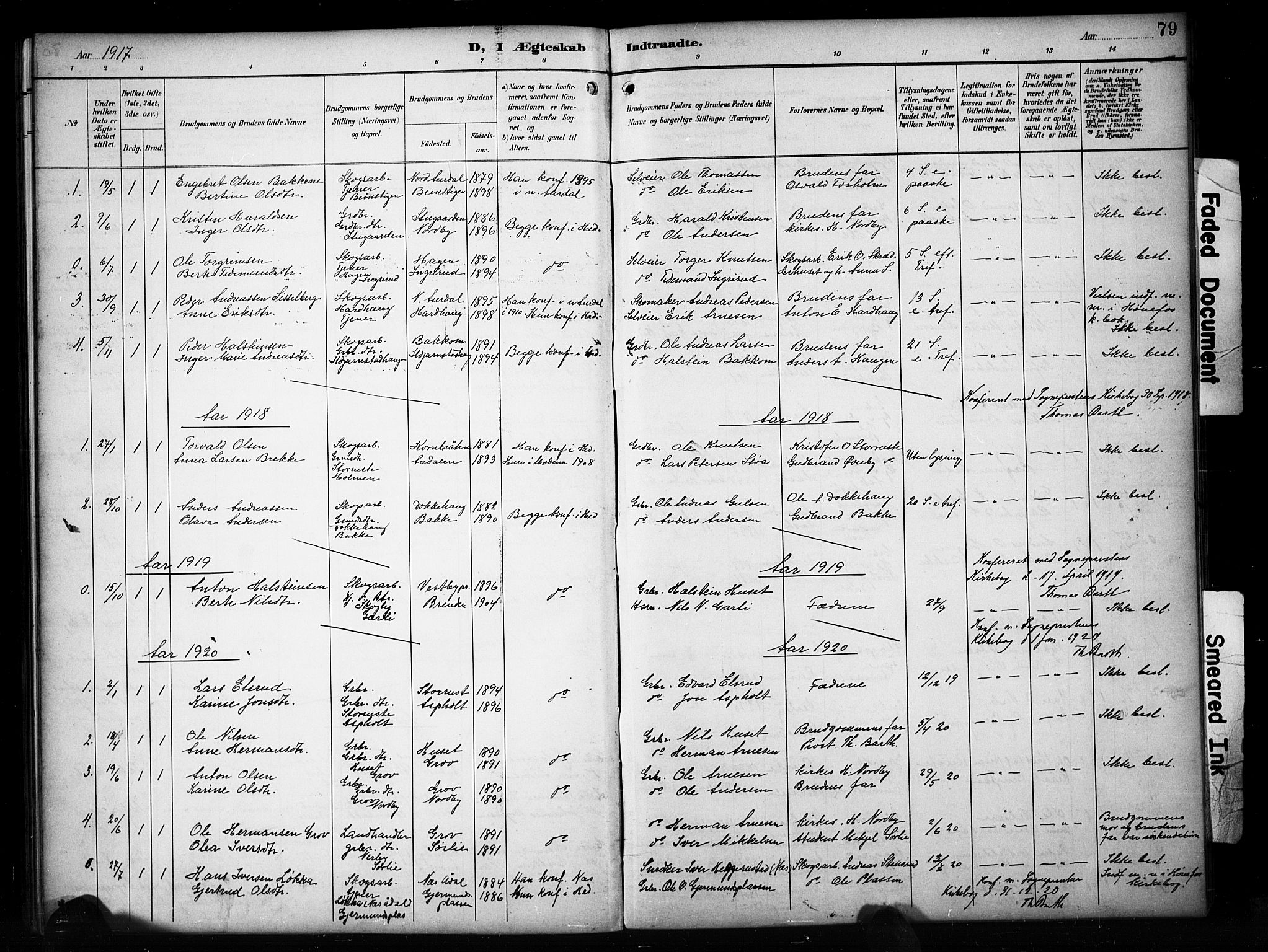 Sør-Aurdal prestekontor, AV/SAH-PREST-128/H/Ha/Hab/L0017: Parish register (copy) no. 17, 1894-1923, p. 79