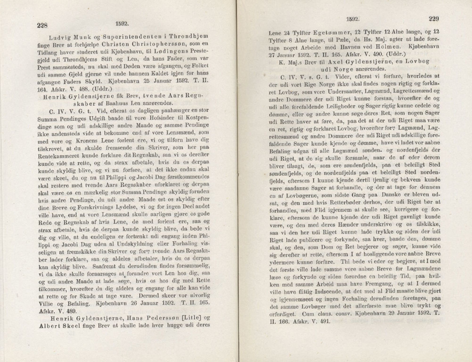 Publikasjoner utgitt av Det Norske Historiske Kildeskriftfond, PUBL/-/-/-: Norske Rigs-Registranter, bind 3, 1588-1602, p. 228-229