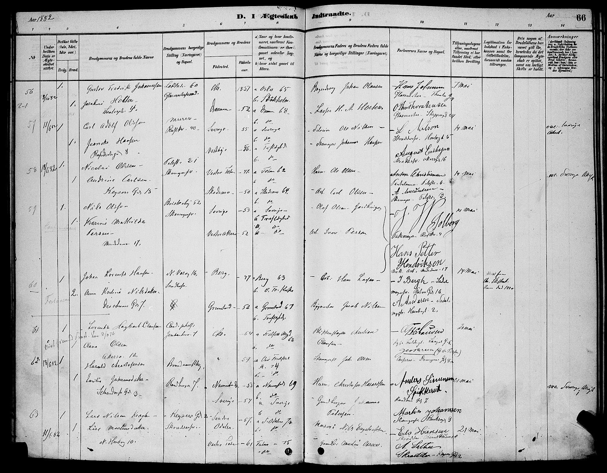 Trefoldighet prestekontor Kirkebøker, AV/SAO-A-10882/H/Ha/L0003: Banns register no. 3, 1878-1888, p. 66