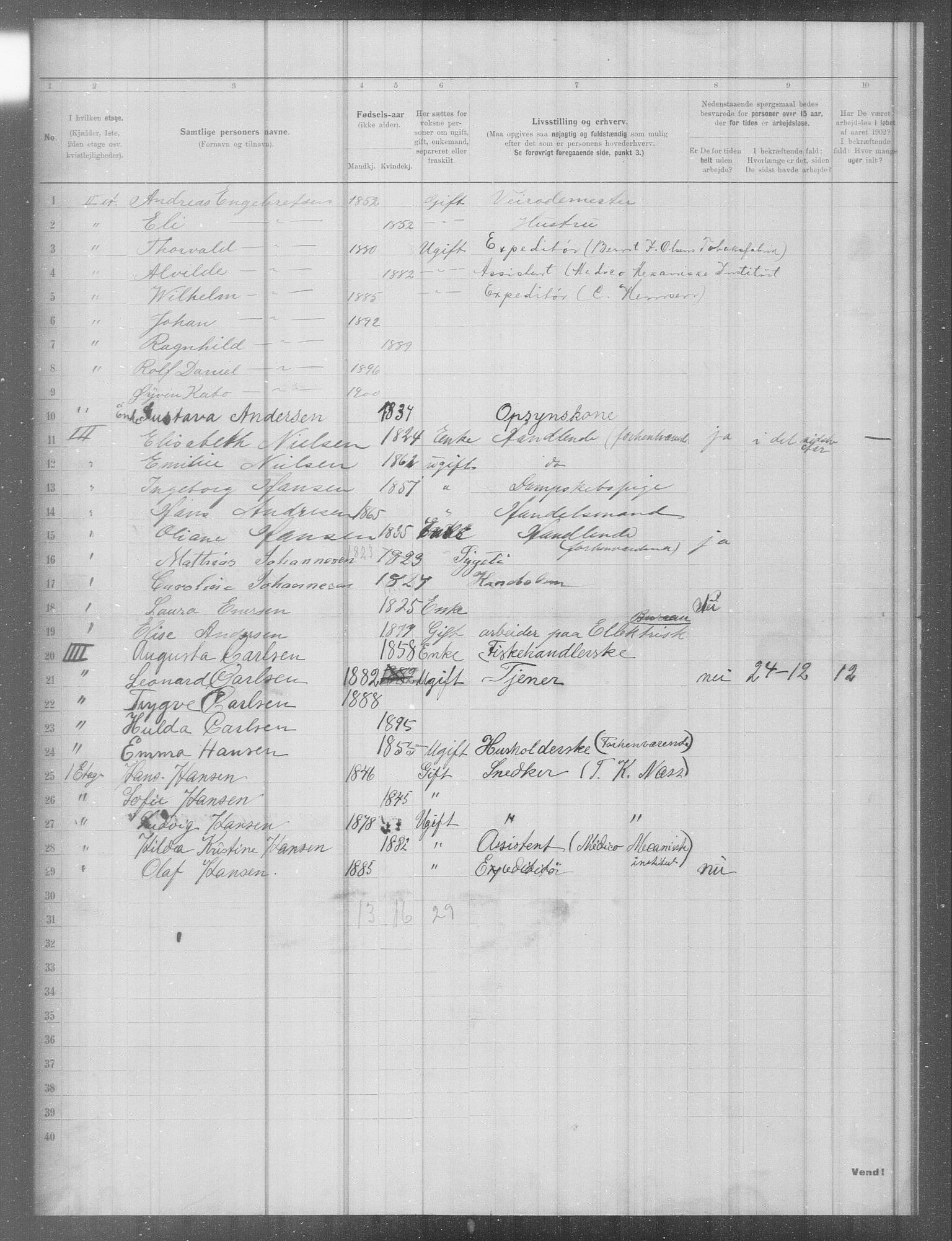 OBA, Municipal Census 1902 for Kristiania, 1902, p. 6610