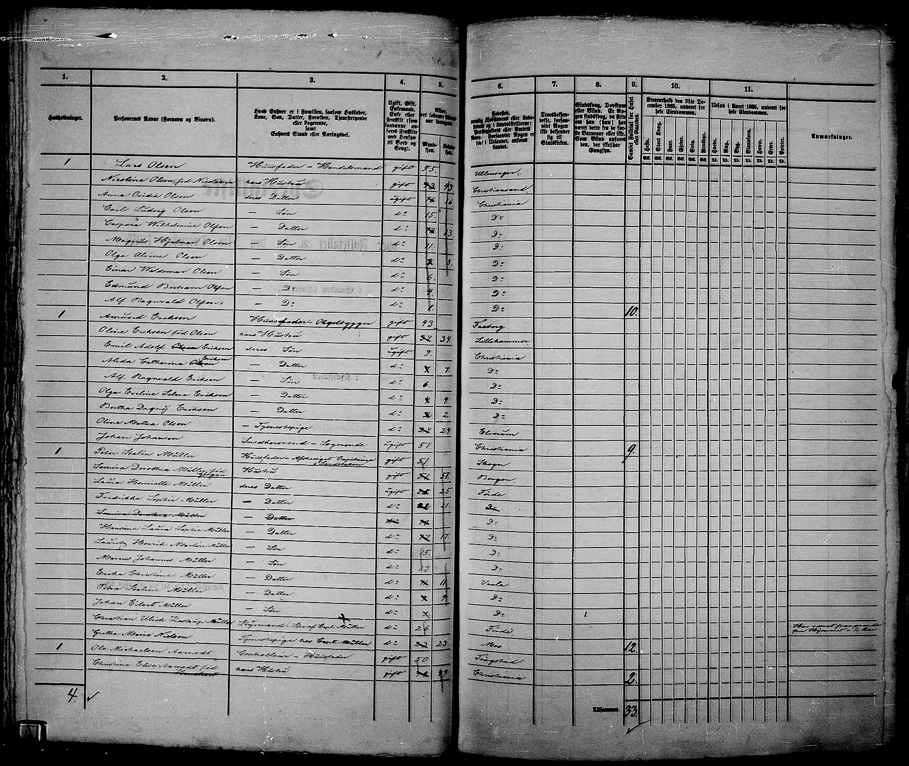 RA, 1865 census for Kristiania, 1865, p. 3719