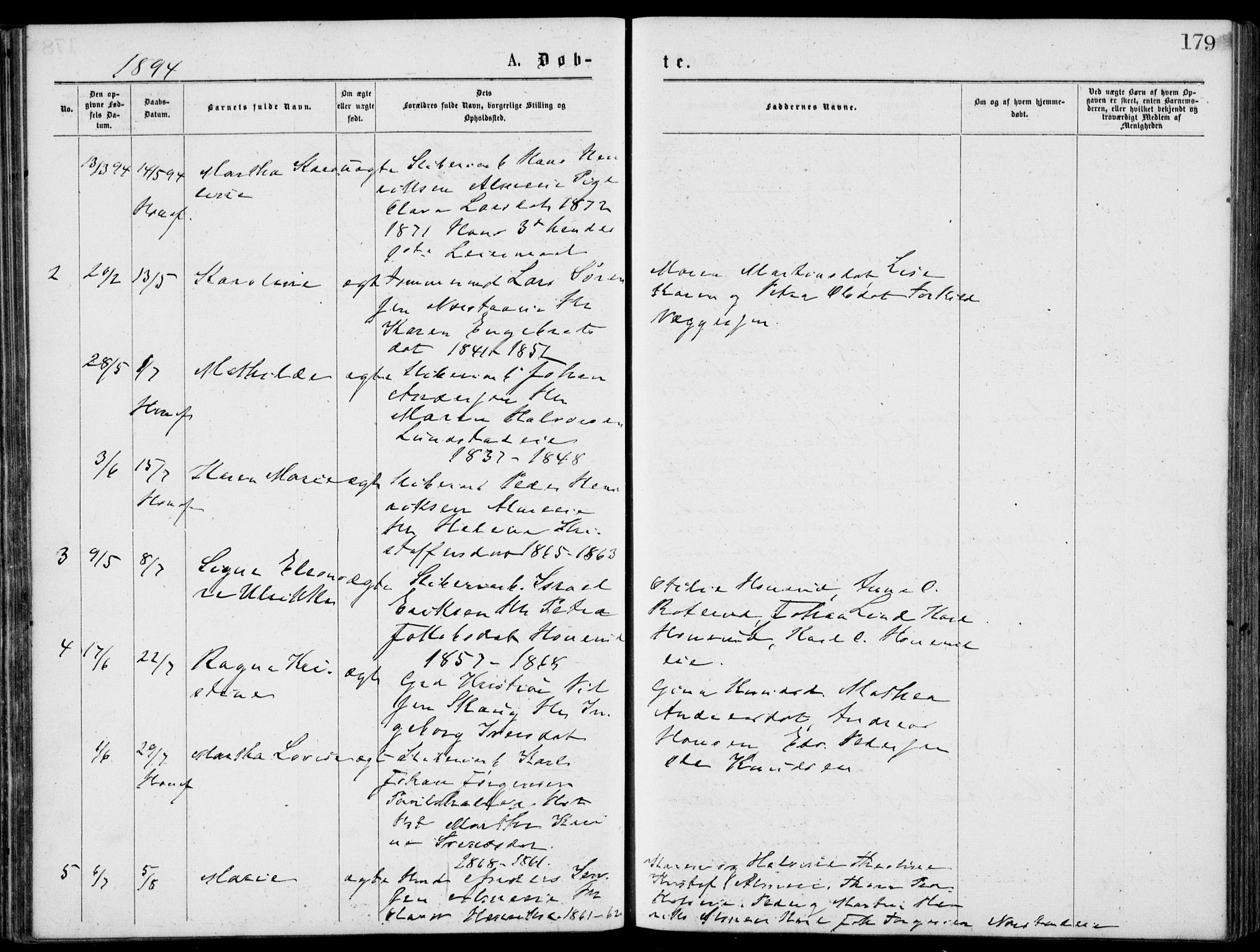 Norderhov kirkebøker, SAKO/A-237/G/Gb/L0001: Parish register (copy) no. II 1, 1876-1899, p. 179