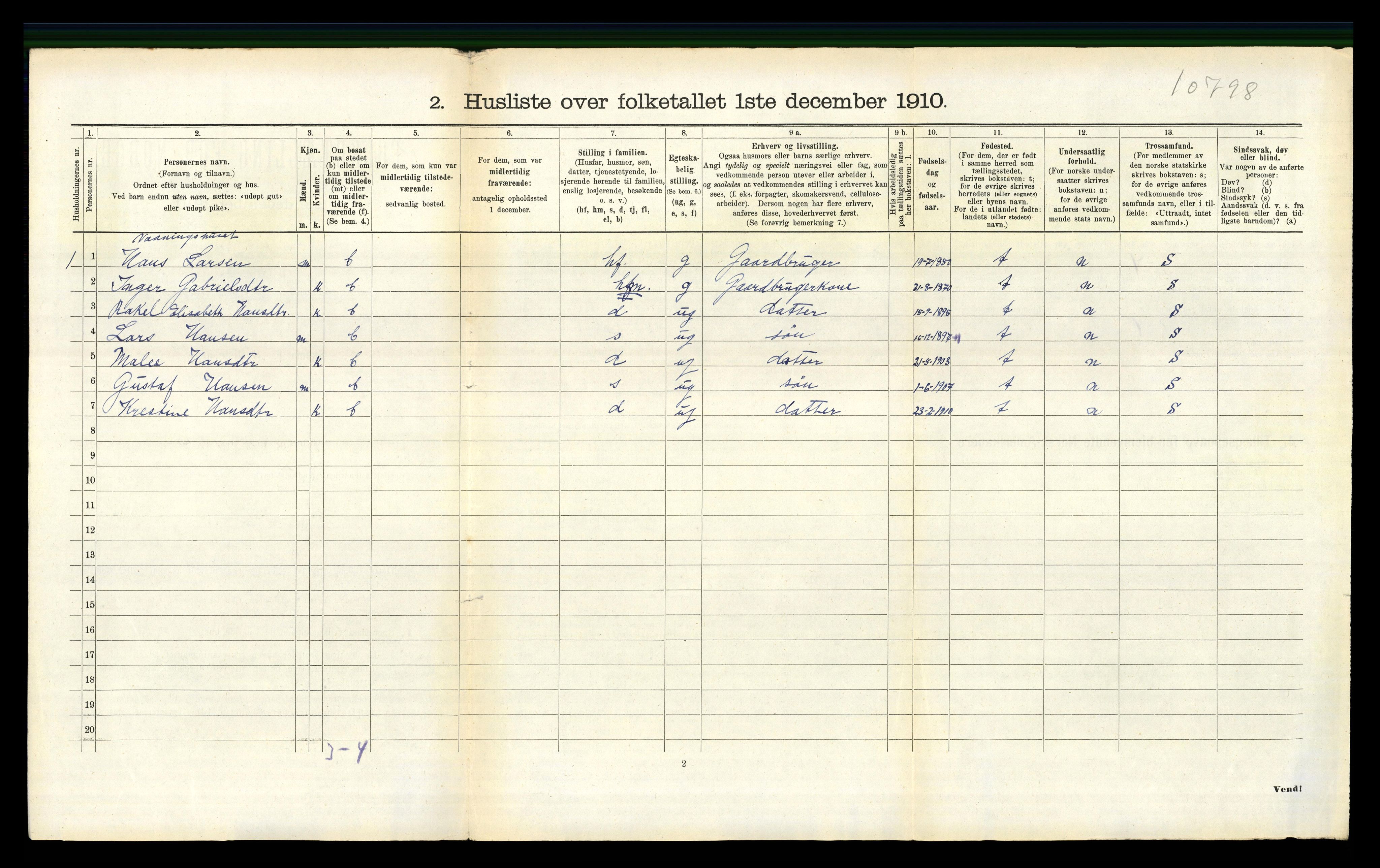 RA, 1910 census for Liknes, 1910, p. 975