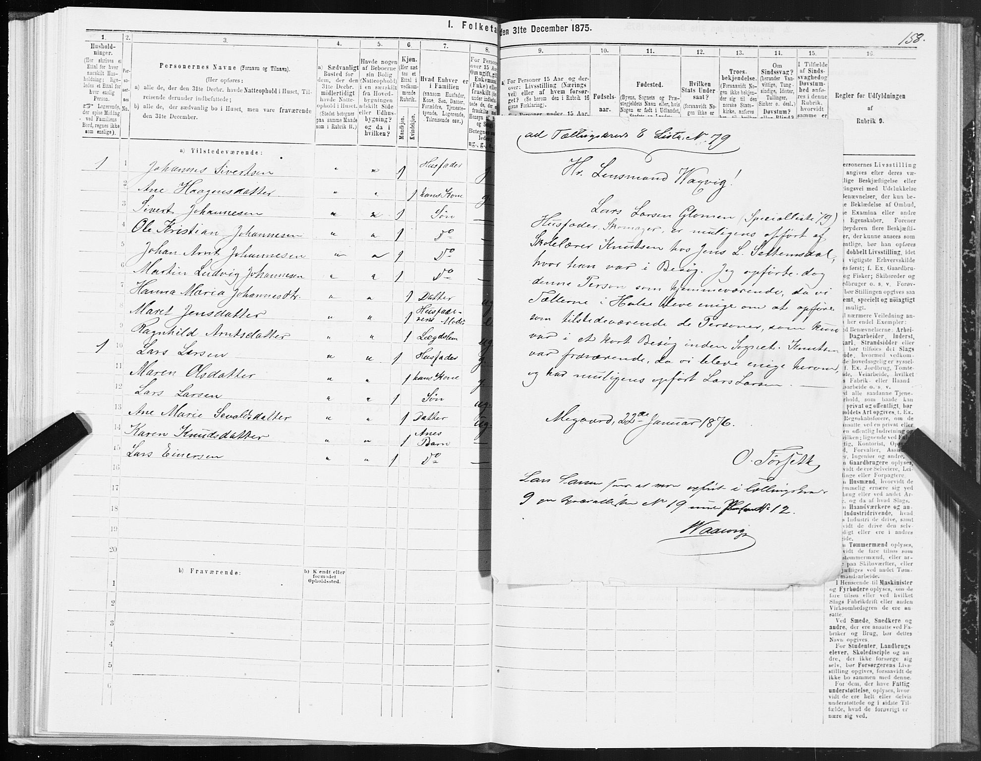 SAT, 1875 census for 1564P Stangvik, 1875, p. 4158