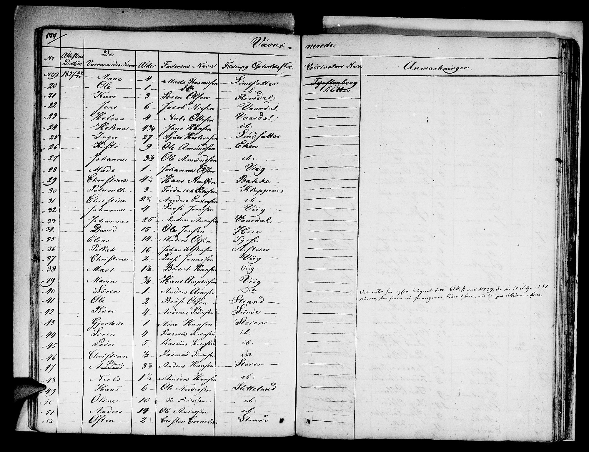 Fjaler sokneprestembete, AV/SAB-A-79801/H/Haa/Haaa/L0005: Parish register (official) no. A 5, 1821-1835, p. 177