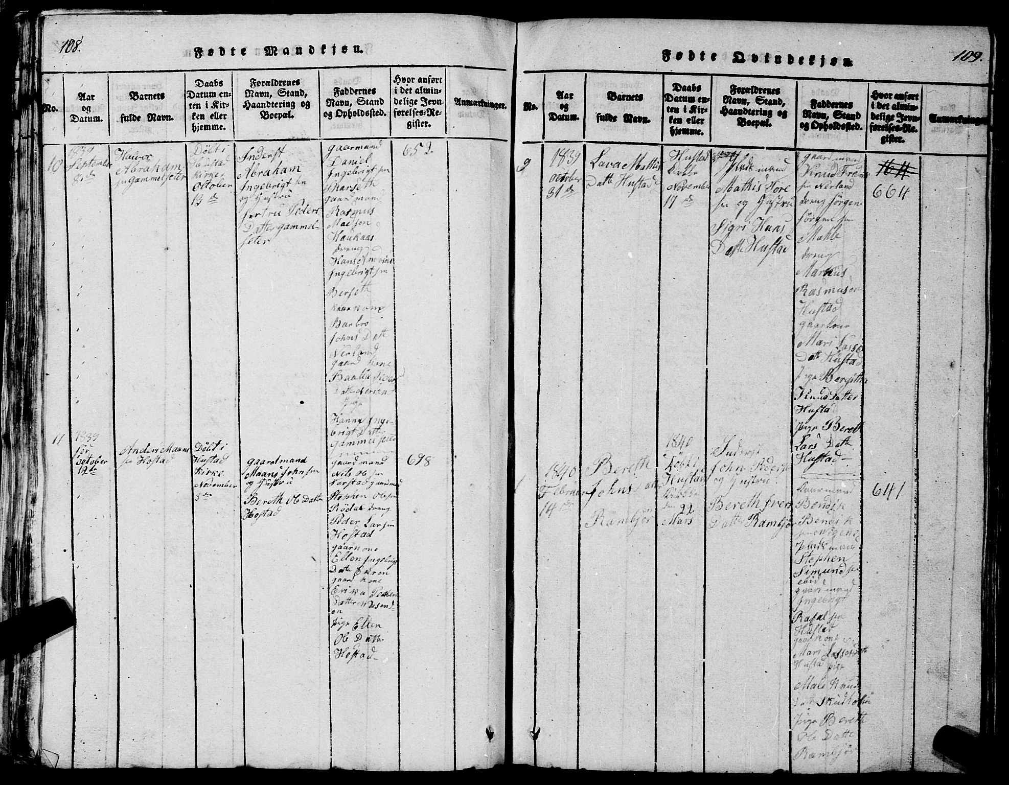 Ministerialprotokoller, klokkerbøker og fødselsregistre - Møre og Romsdal, SAT/A-1454/567/L0781: Parish register (copy) no. 567C01, 1818-1845, p. 108-109