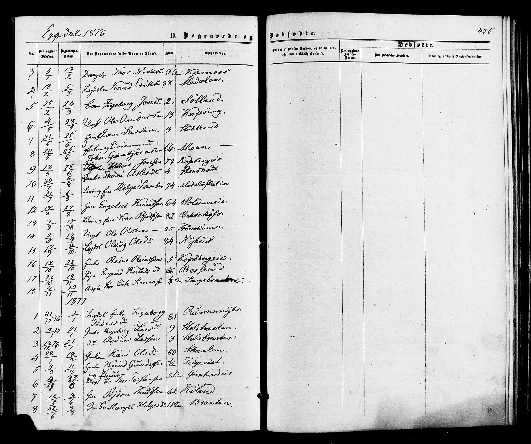 Sigdal kirkebøker, SAKO/A-245/F/Fa/L0010: Parish register (official) no. I 10 /3, 1872-1878, p. 435