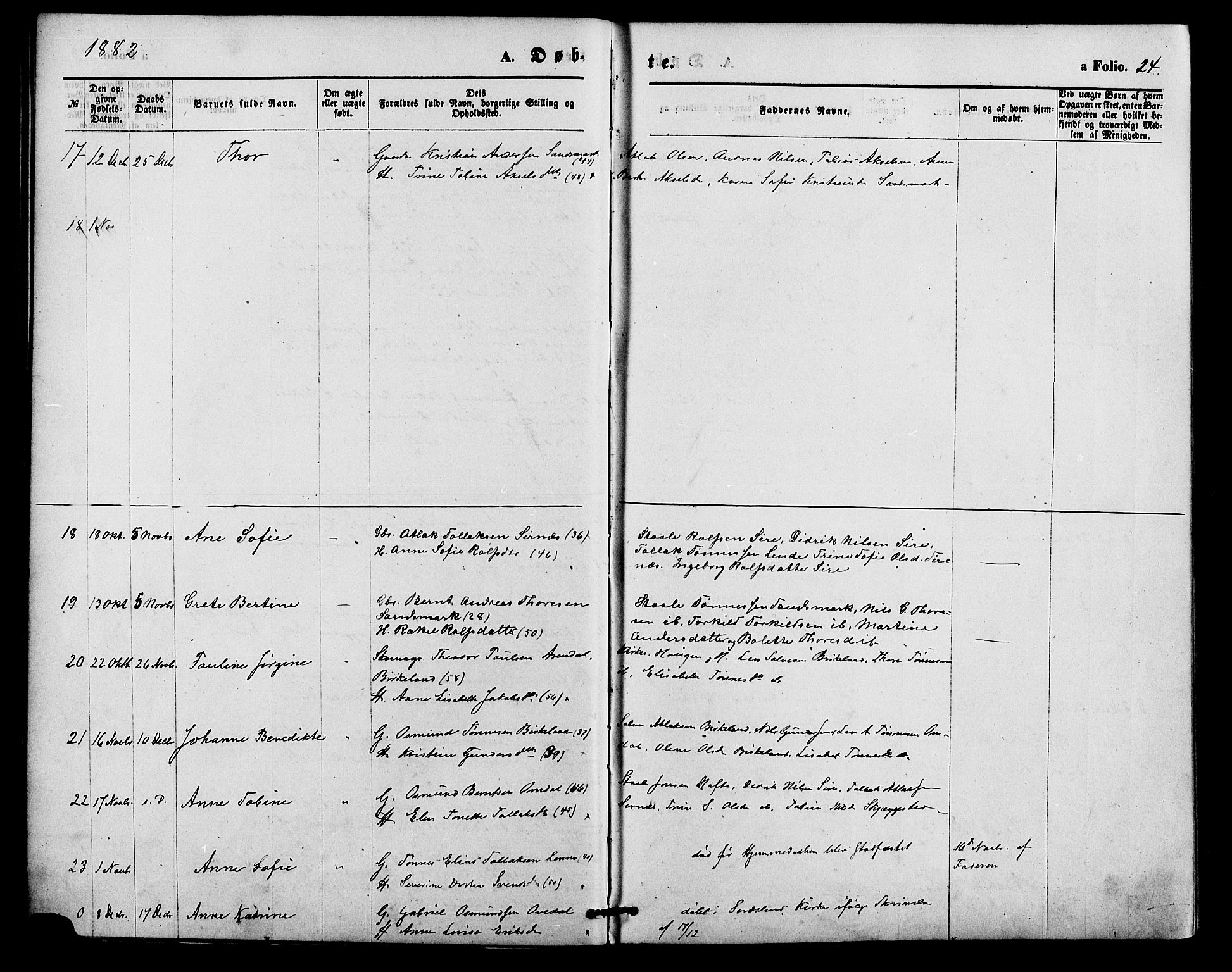 Bakke sokneprestkontor, AV/SAK-1111-0002/F/Fa/Faa/L0007: Parish register (official) no. A 7, 1877-1886, p. 24