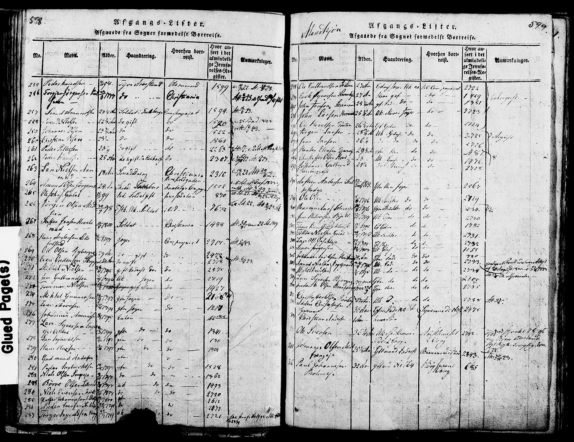 Ringsaker prestekontor, AV/SAH-PREST-014/K/Ka/L0005: Parish register (official) no. 5, 1814-1826, p. 598-599