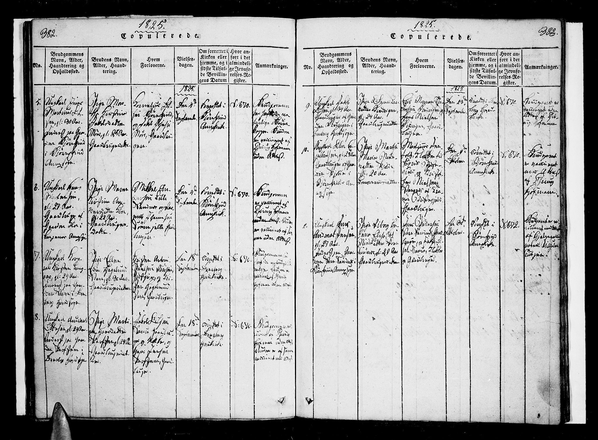 Ministerialprotokoller, klokkerbøker og fødselsregistre - Nordland, SAT/A-1459/897/L1395: Parish register (official) no. 897A03, 1820-1841, p. 382-383