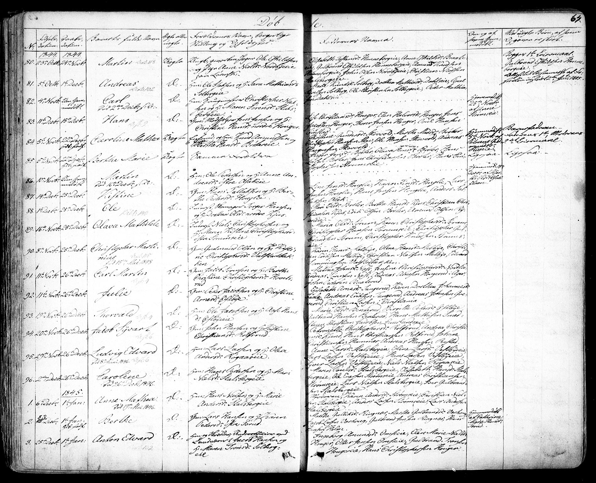 Skedsmo prestekontor Kirkebøker, SAO/A-10033a/F/Fa/L0009: Parish register (official) no. I 9, 1830-1853, p. 64