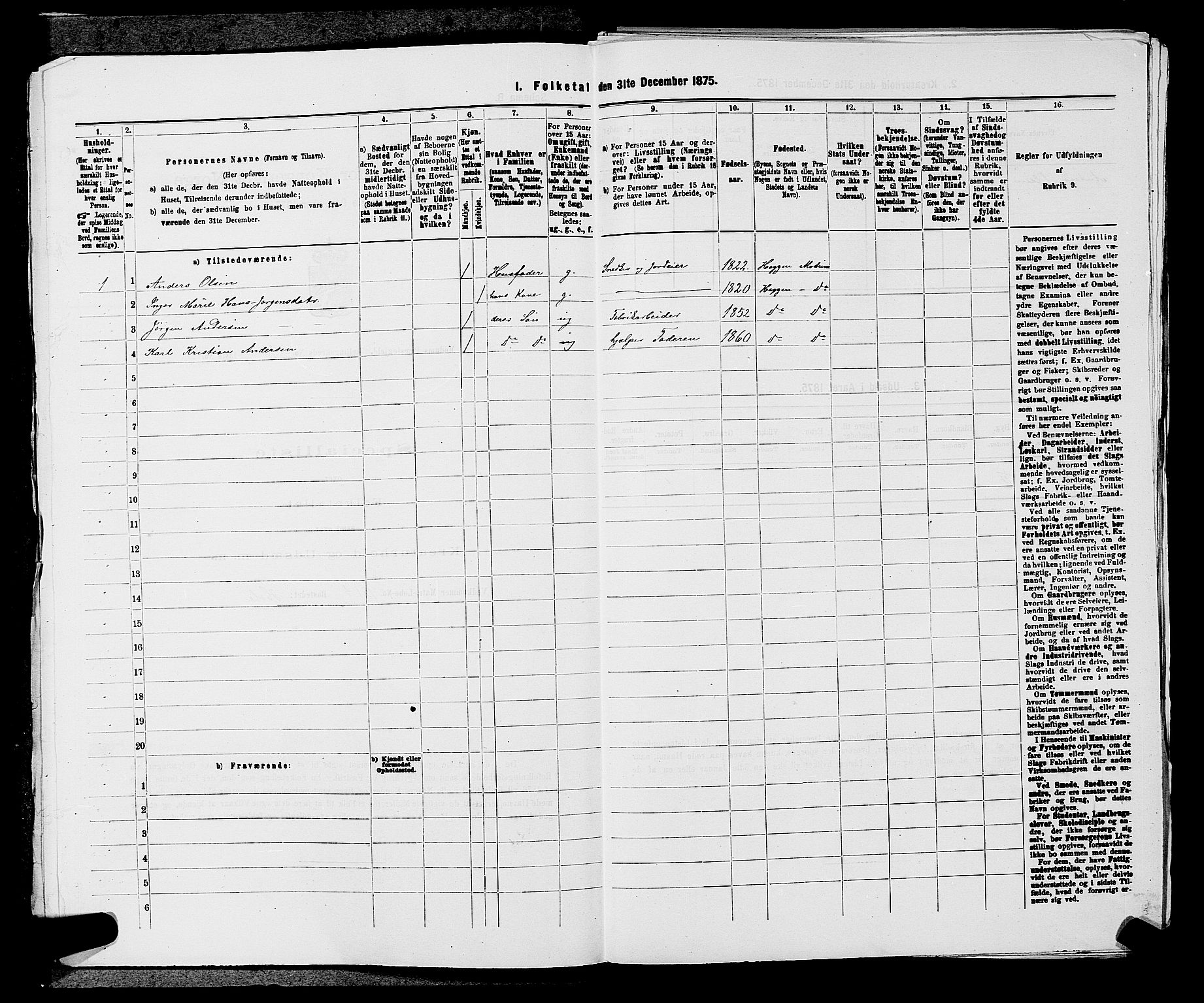 SAKO, 1875 census for 0623P Modum, 1875, p. 736