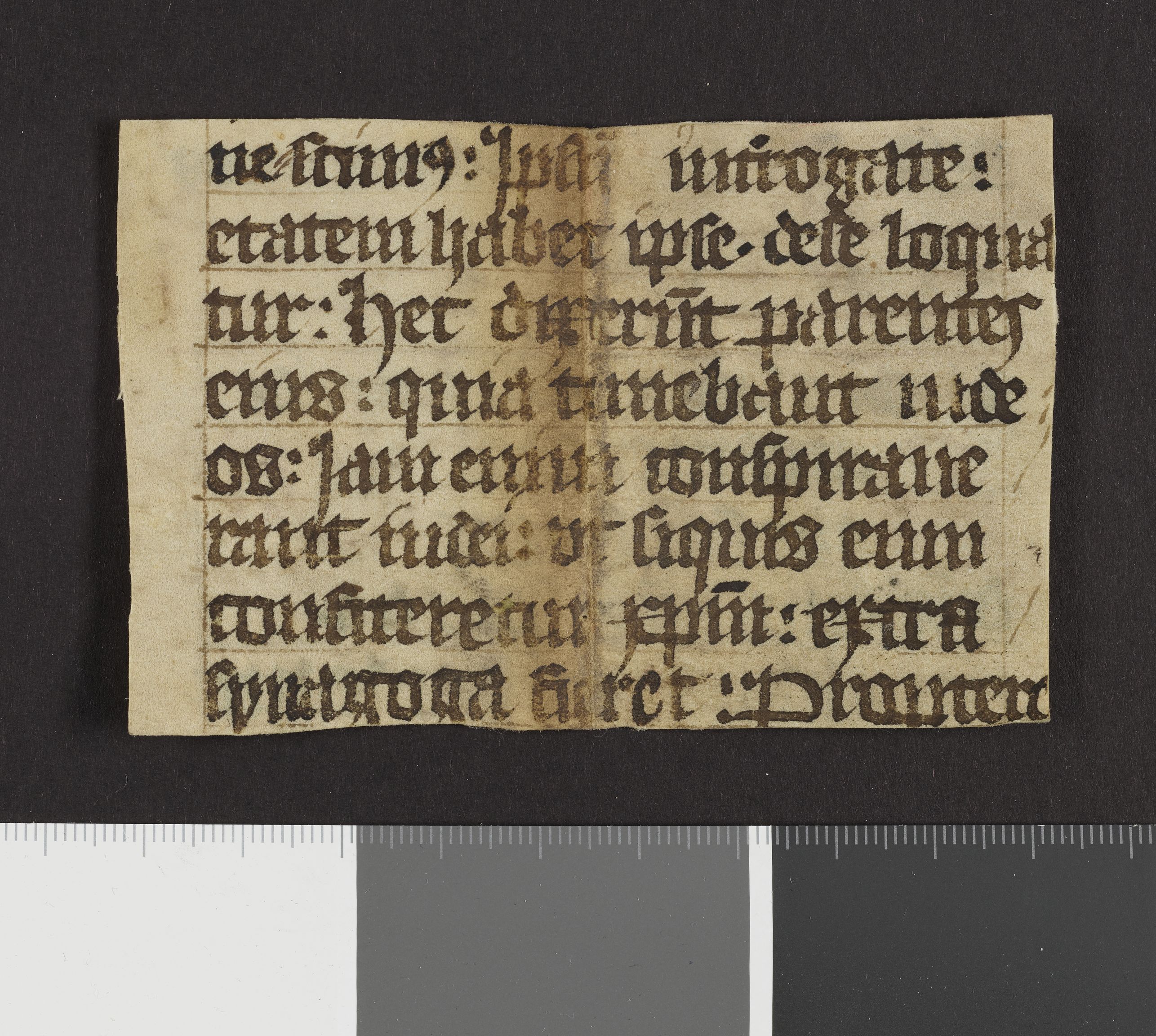 Riksarkivets diplomsamling, RA/EA-5965/F27/F27A/F27Aa/L0041: Latinske fragmenter, fragmentnummer 3508-3599., 1100-1536, p. 5