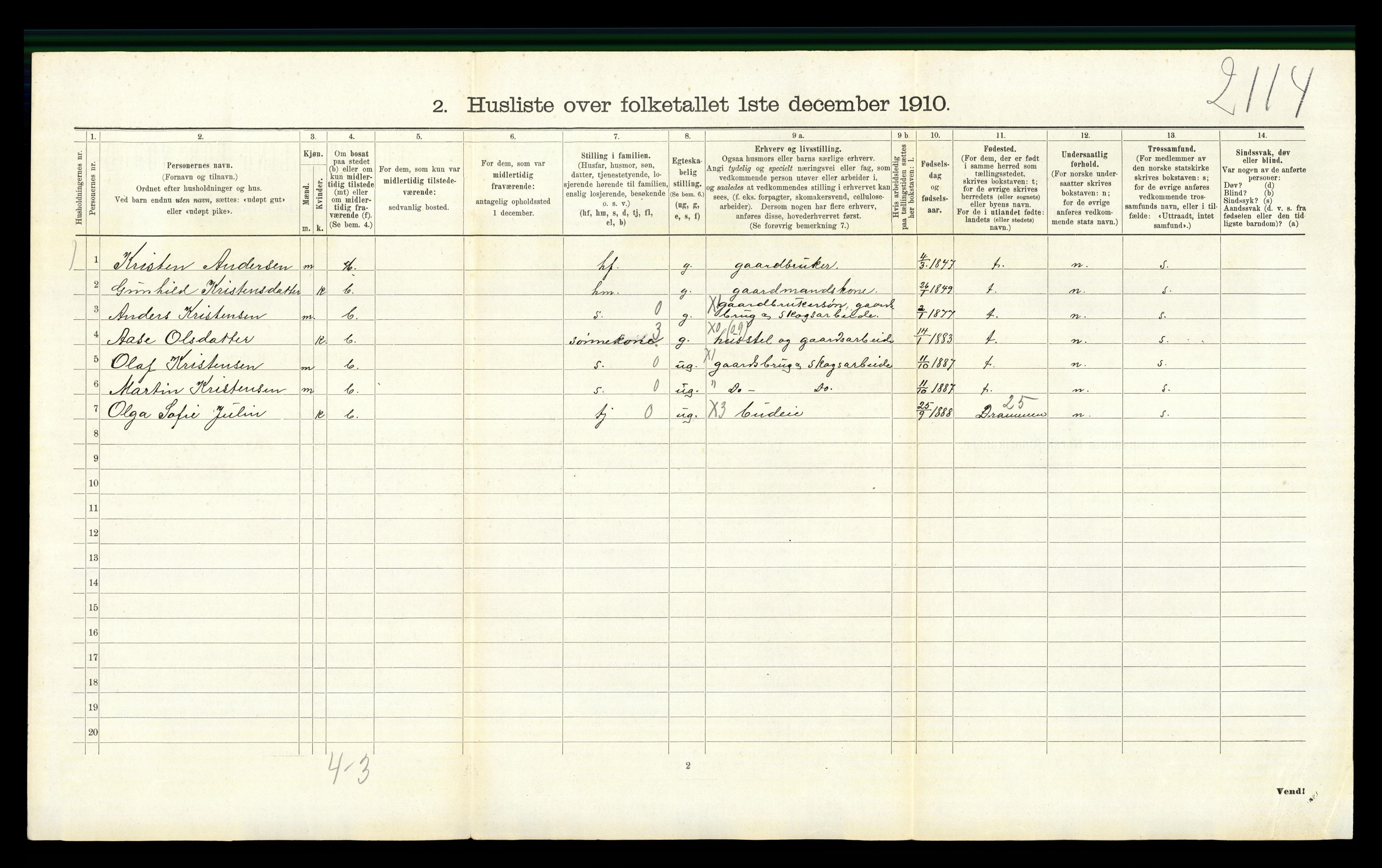 RA, 1910 census for Sigdal, 1910, p. 853