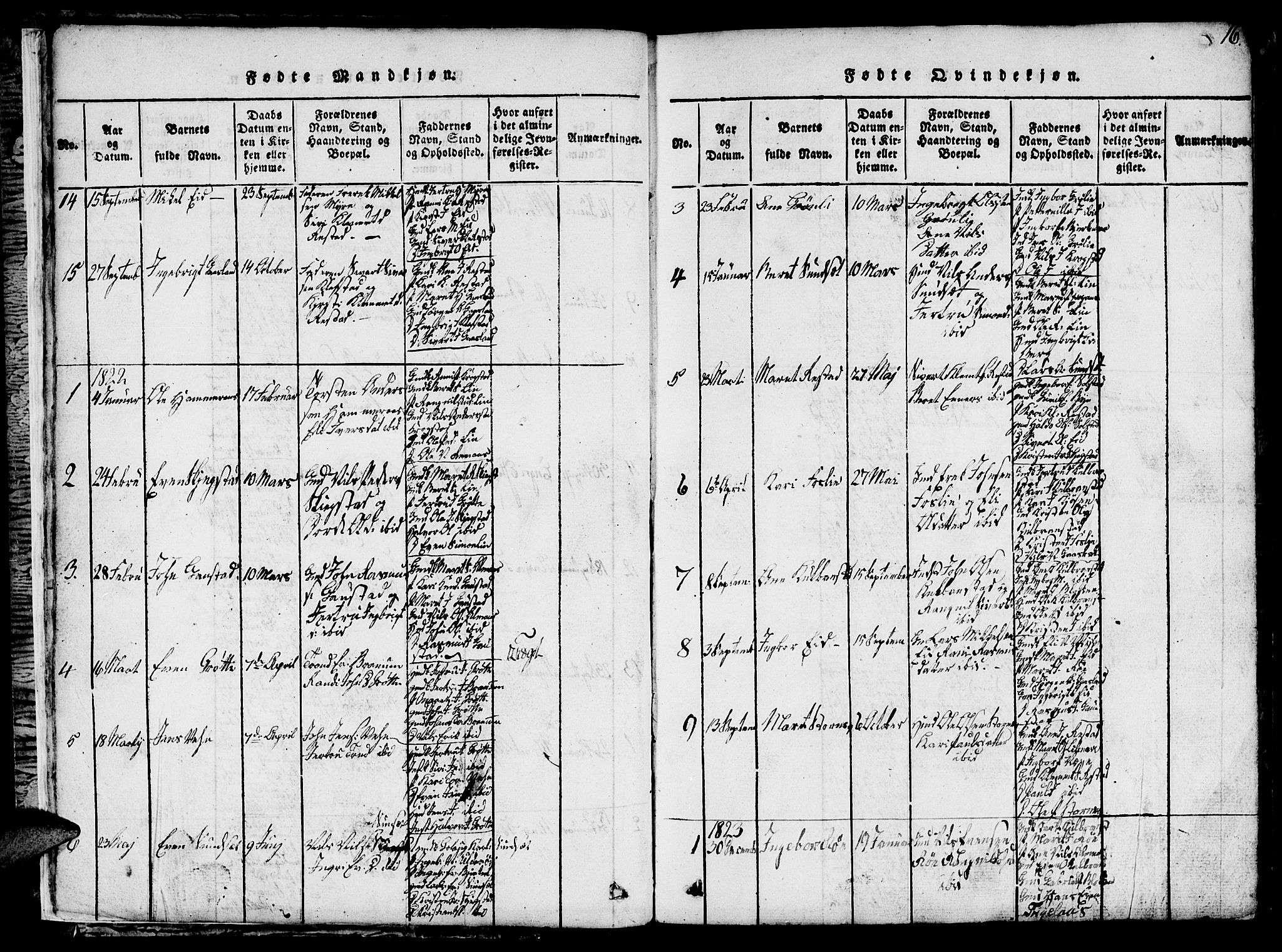 Ministerialprotokoller, klokkerbøker og fødselsregistre - Sør-Trøndelag, SAT/A-1456/694/L1130: Parish register (copy) no. 694C02, 1816-1857, p. 16