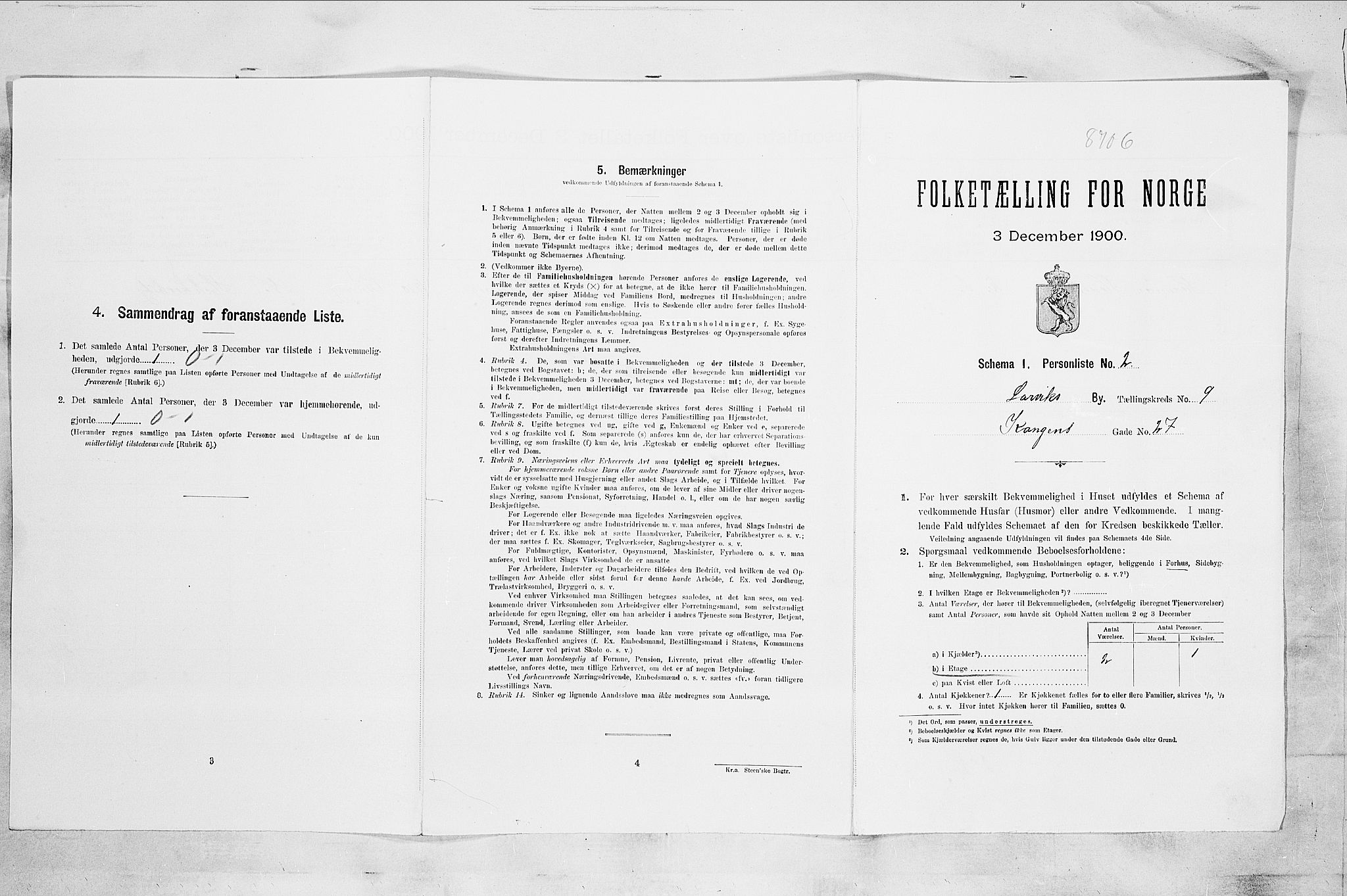 RA, 1900 census for Larvik, 1900, p. 769