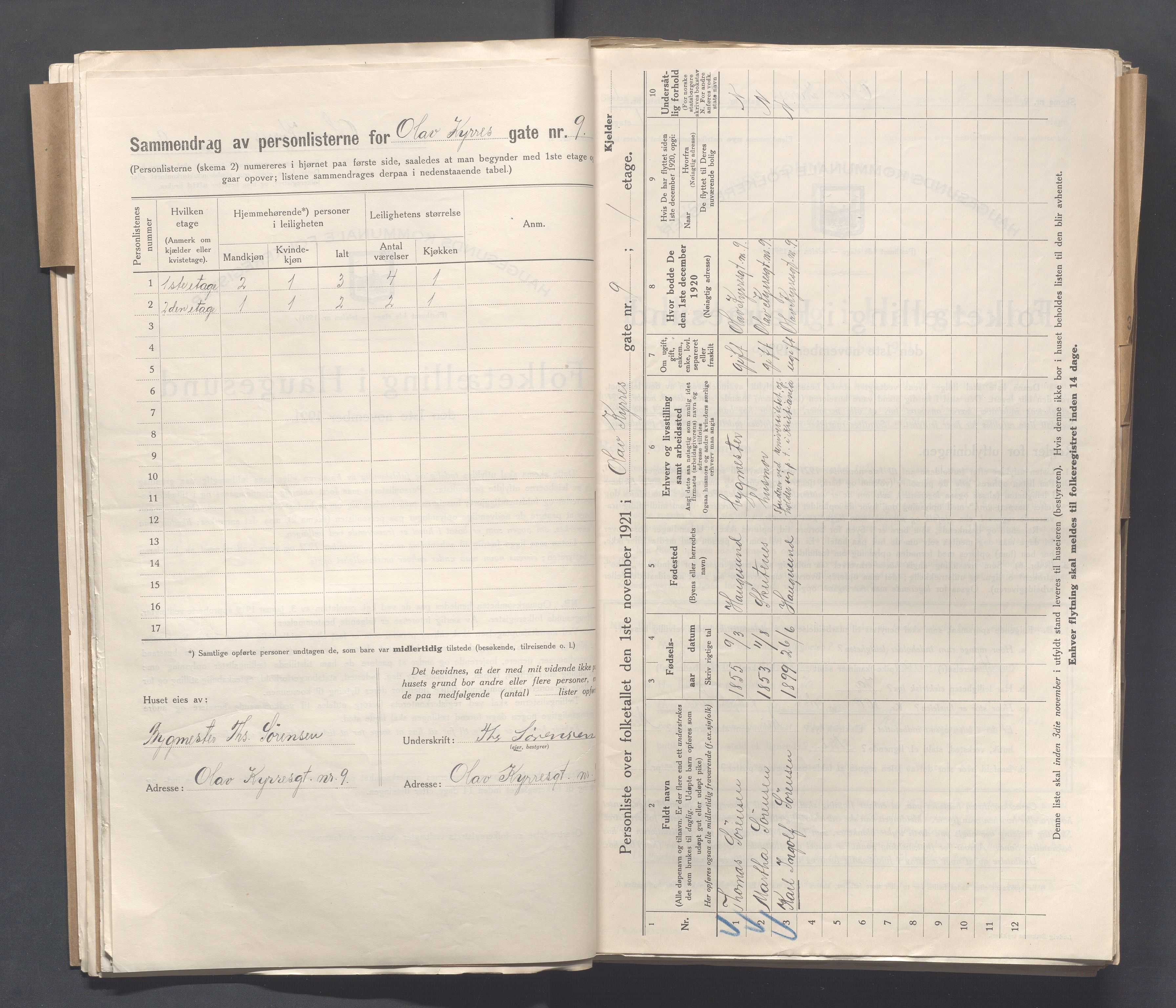 IKAR, Local census 1.11.1921 for Haugesund, 1921, p. 3224