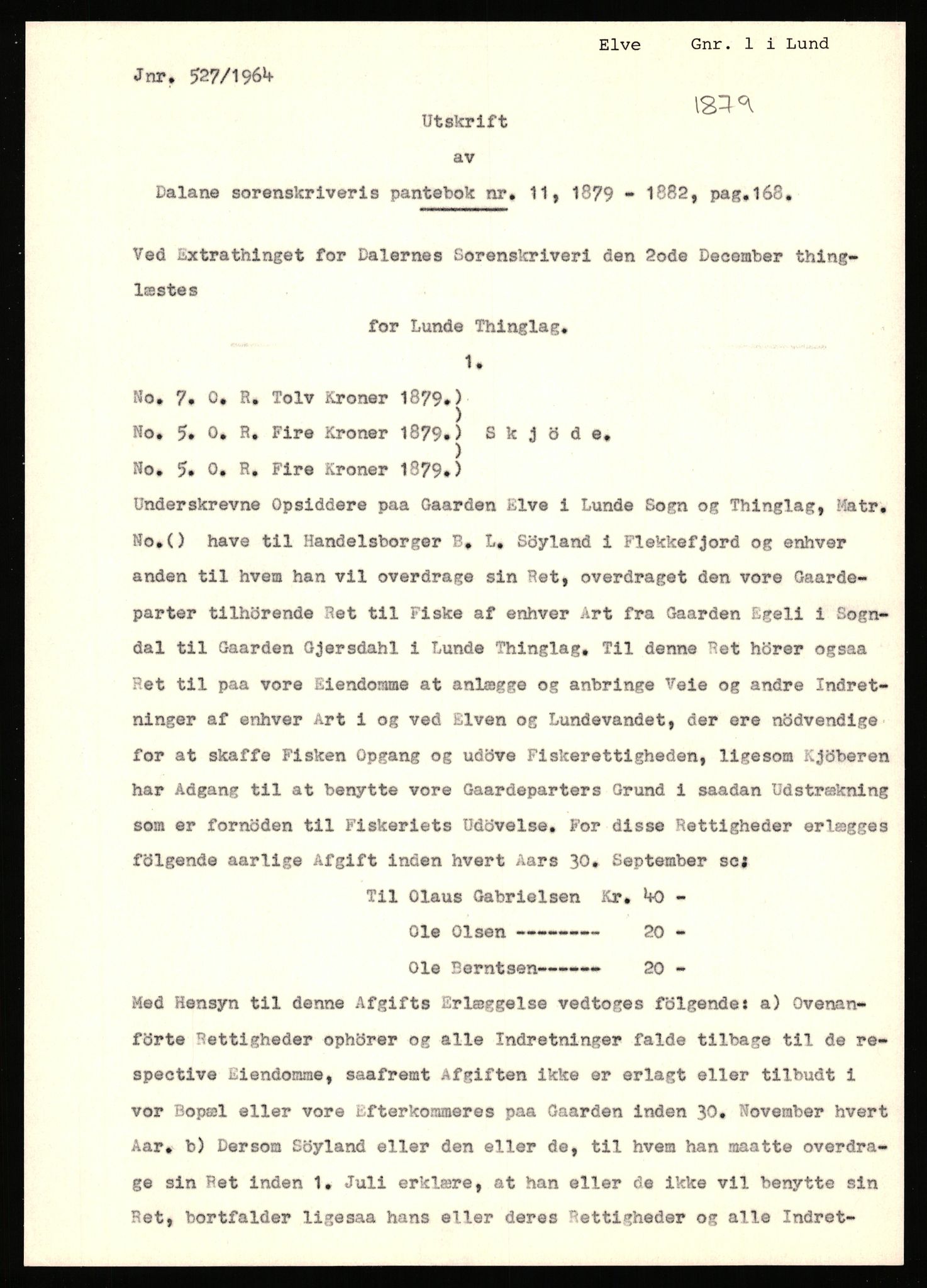 Statsarkivet i Stavanger, SAST/A-101971/03/Y/Yj/L0017: Avskrifter sortert etter gårdsnavn: Eigeland østre - Elve, 1750-1930, p. 539