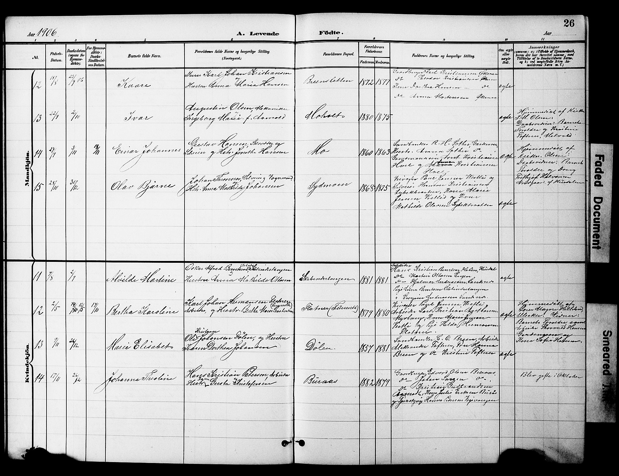 Nannestad prestekontor Kirkebøker, AV/SAO-A-10414a/G/Gc/L0001: Parish register (copy) no. III 1, 1901-1916, p. 26