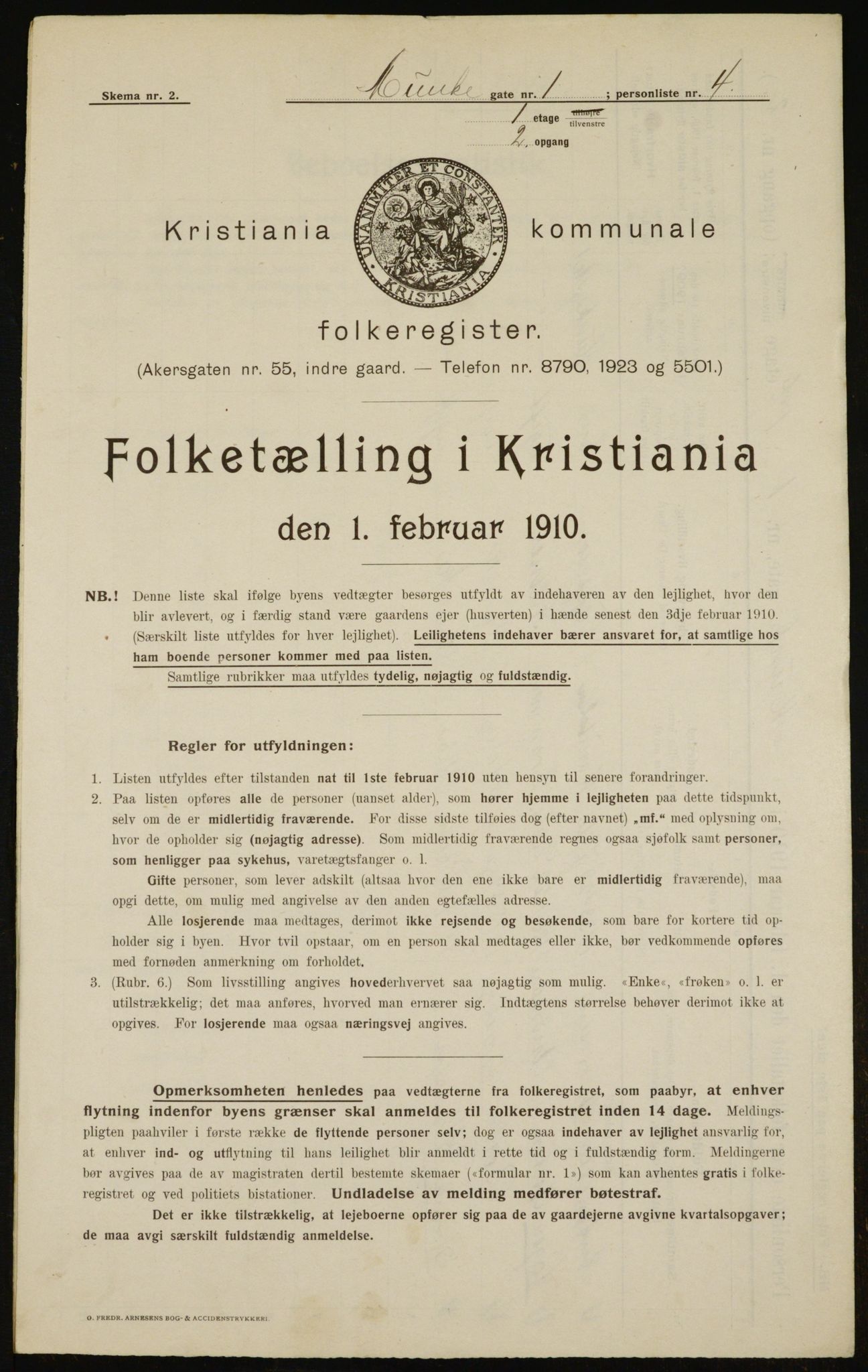 OBA, Municipal Census 1910 for Kristiania, 1910, p. 65614