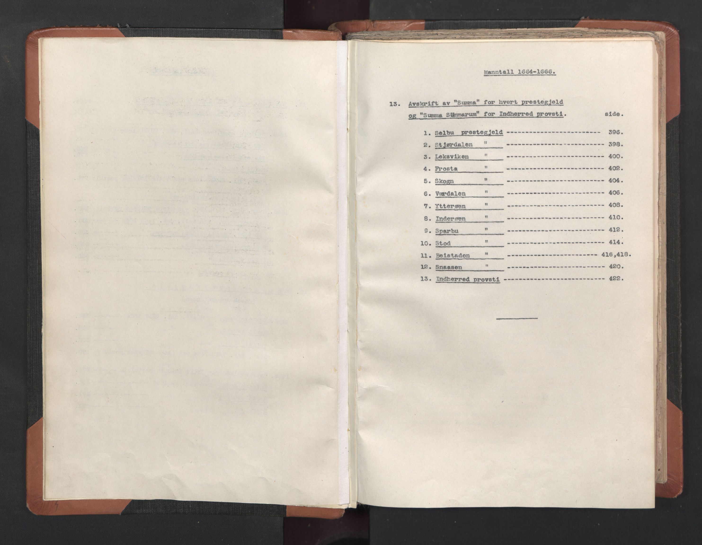 RA, Vicar's Census 1664-1666, no. 33: Innherad deanery, 1664-1666