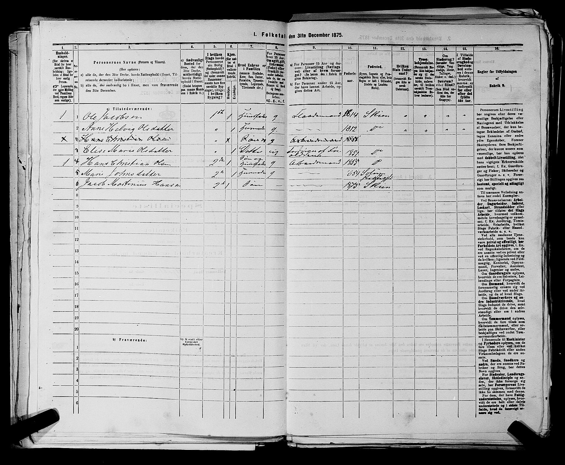 SAKO, 1875 census for 0806P Skien, 1875, p. 472