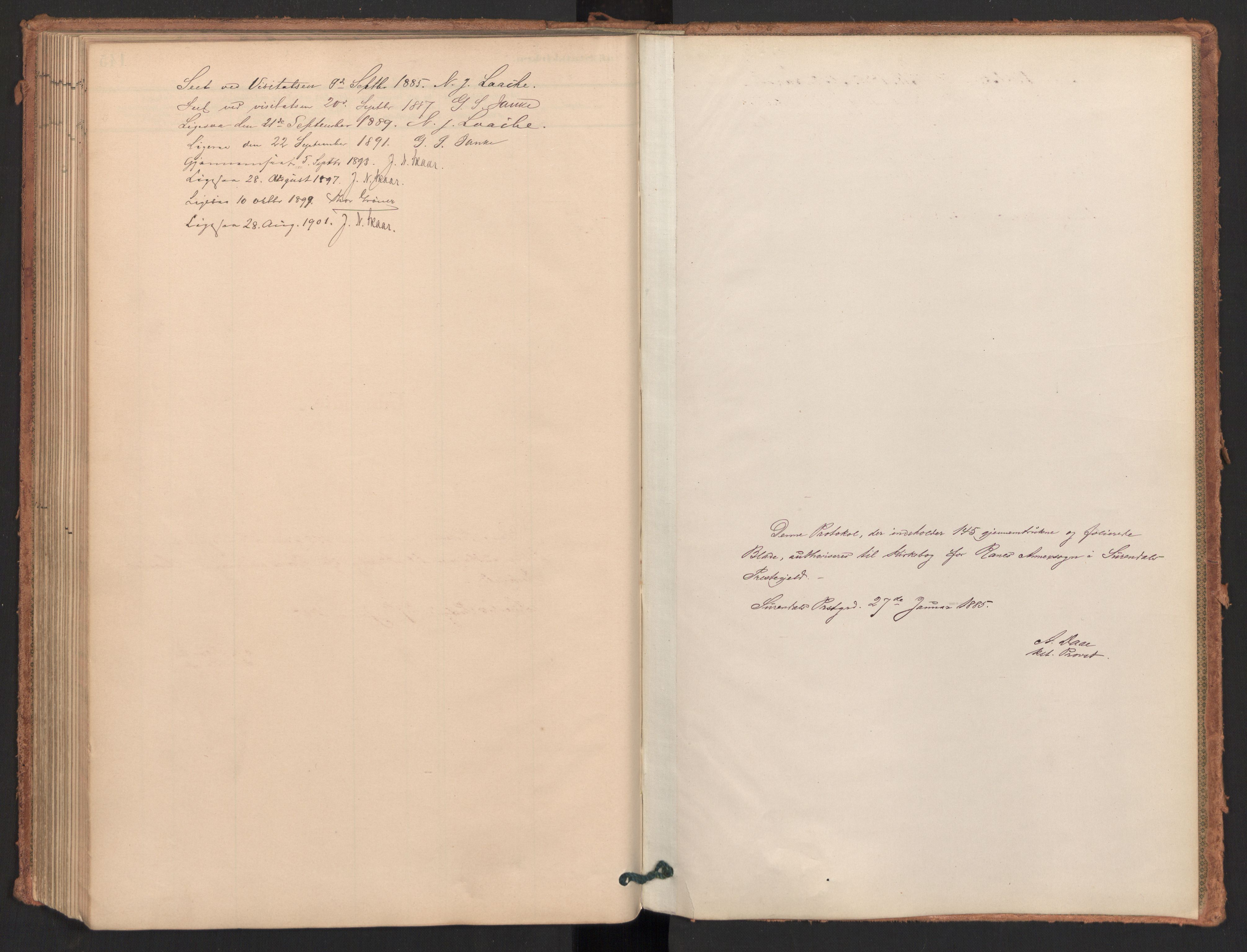 Ministerialprotokoller, klokkerbøker og fødselsregistre - Møre og Romsdal, AV/SAT-A-1454/596/L1056: Parish register (official) no. 596A01, 1885-1900