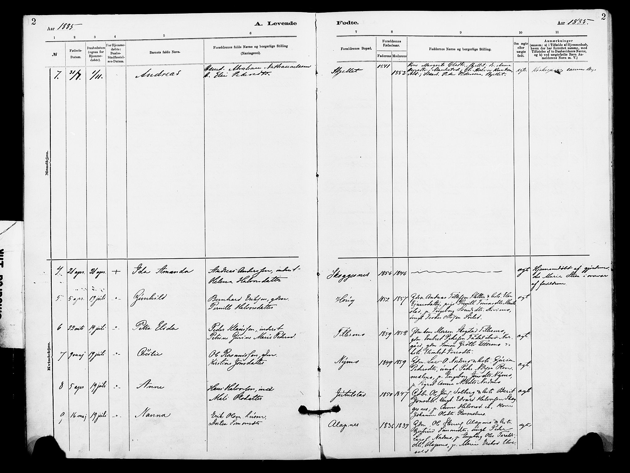 Målselv sokneprestembete, SATØ/S-1311/G/Ga/Gaa/L0006kirke: Parish register (official) no. 6, 1884-1902, p. 2