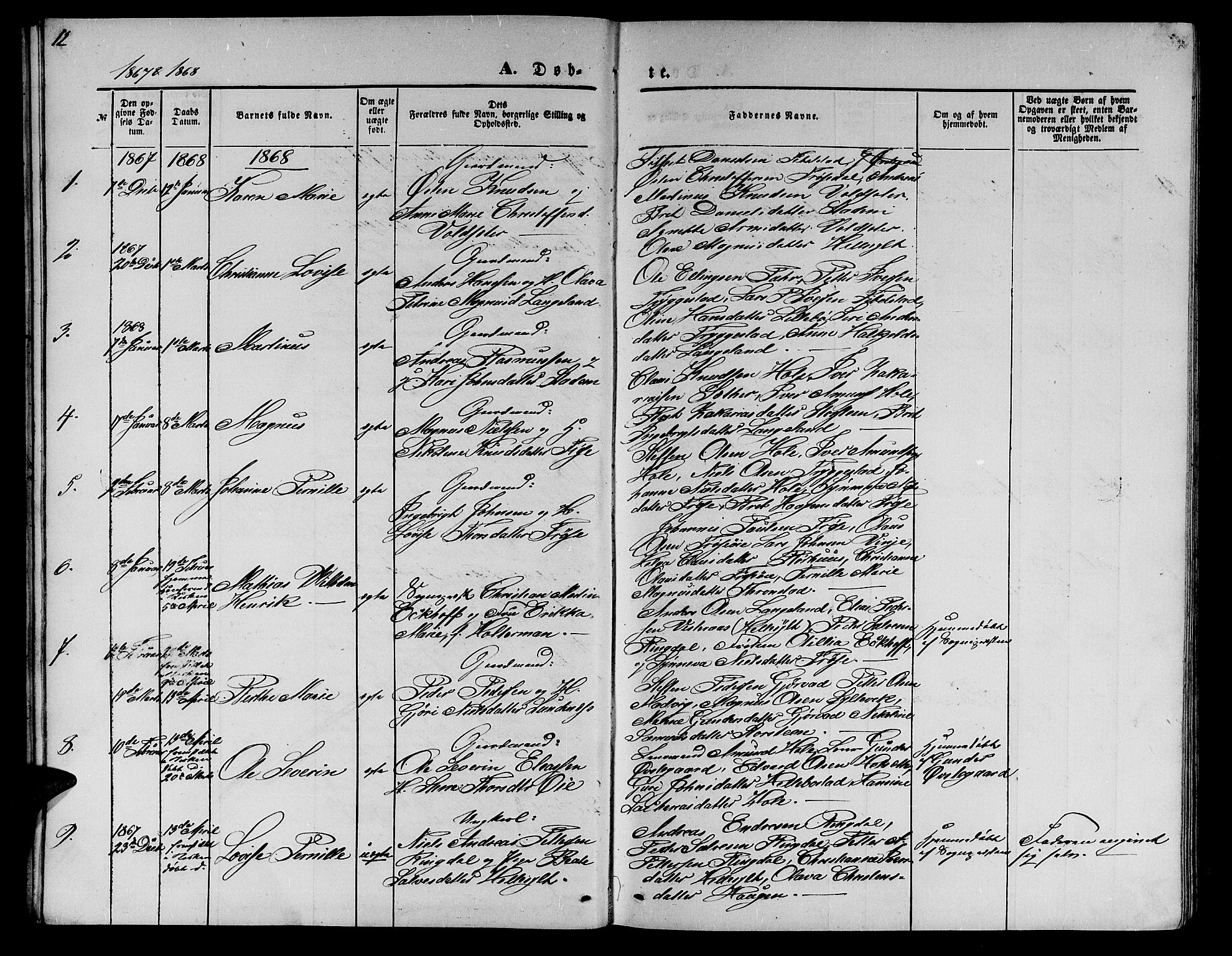 Ministerialprotokoller, klokkerbøker og fødselsregistre - Møre og Romsdal, SAT/A-1454/517/L0229: Parish register (copy) no. 517C02, 1864-1879, p. 12