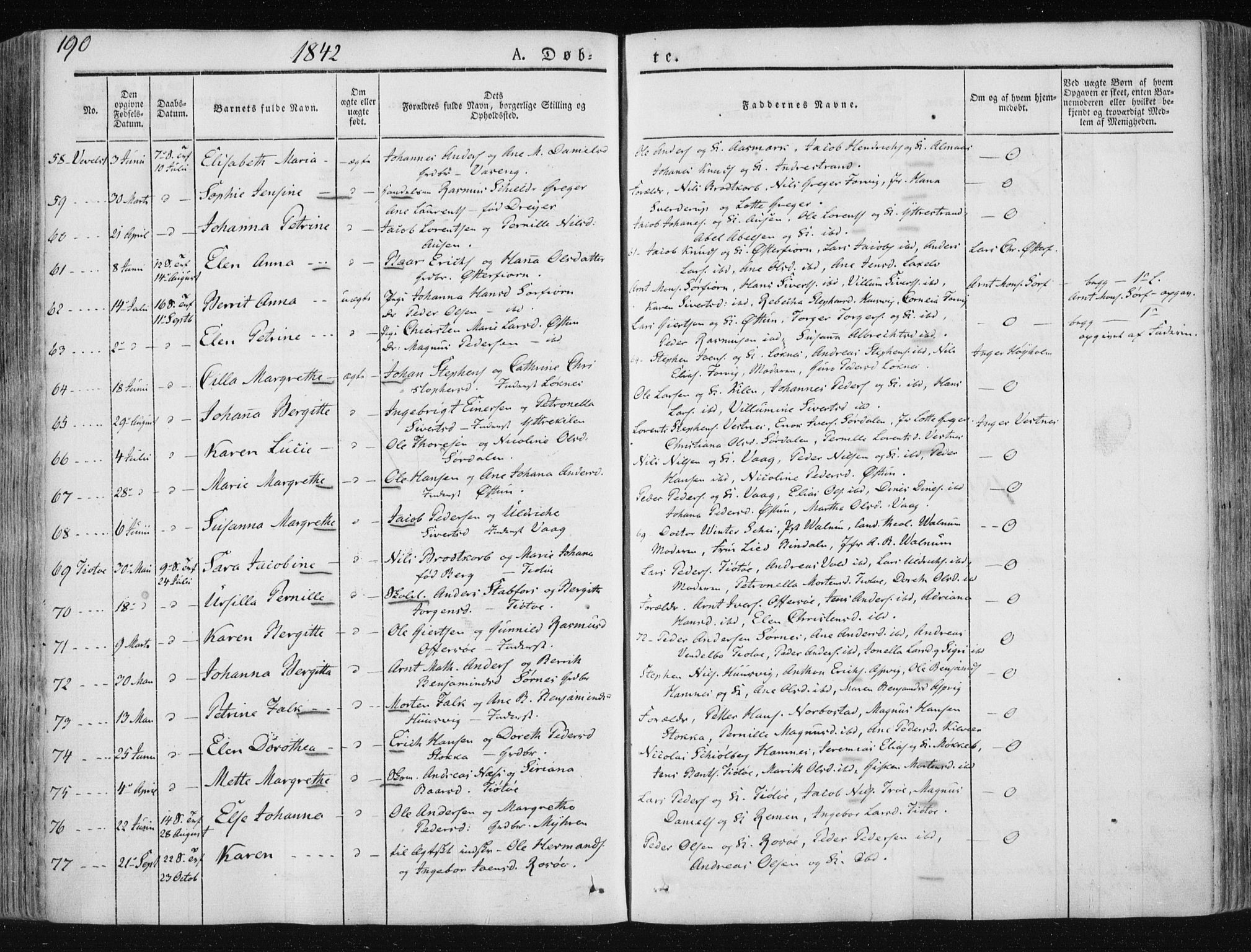 Ministerialprotokoller, klokkerbøker og fødselsregistre - Nordland, SAT/A-1459/830/L0446: Parish register (official) no. 830A10, 1831-1865, p. 190