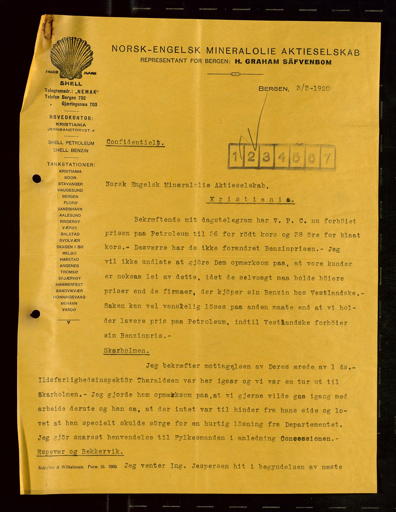 Pa 1521 - A/S Norske Shell, AV/SAST-A-101915/E/Ea/Eaa/L0010: Sjefskorrespondanse, 1920, p. 32