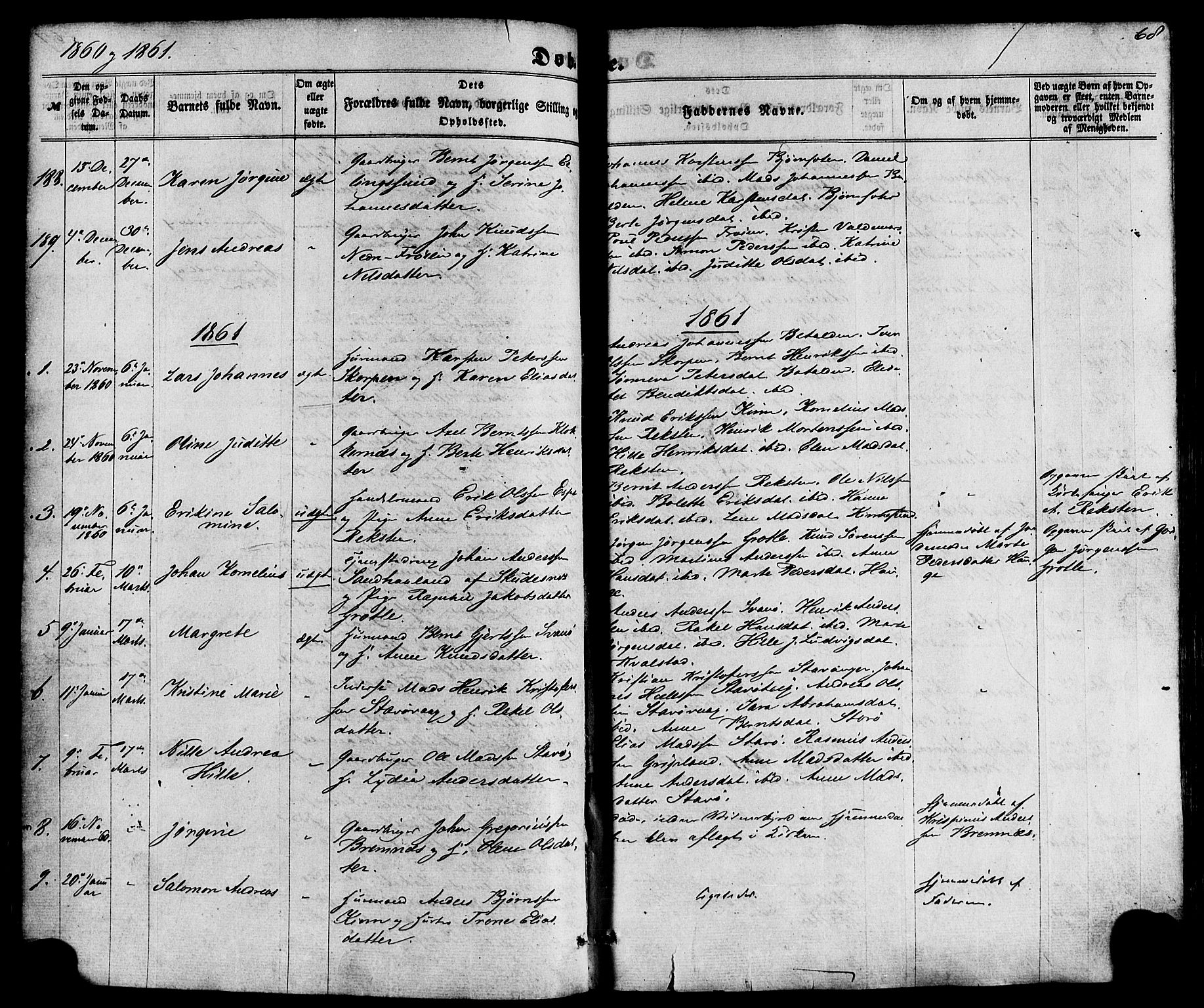 Kinn sokneprestembete, SAB/A-80801/H/Haa/Haaa/L0006: Parish register (official) no. A 6, 1857-1885, p. 68