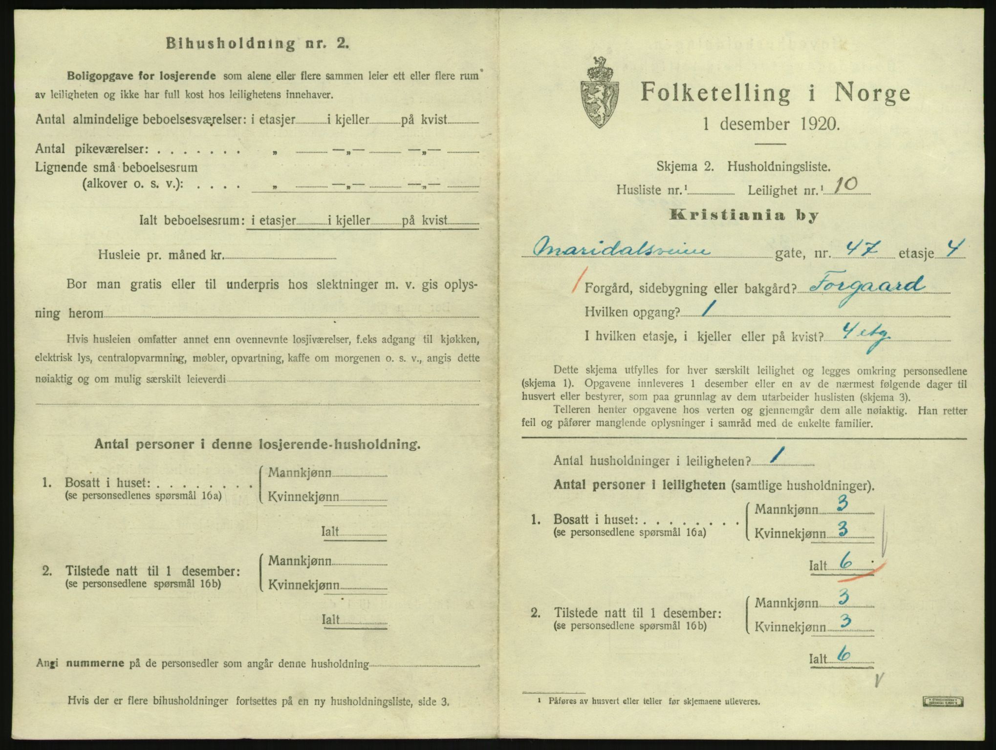 SAO, 1920 census for Kristiania, 1920, p. 62618