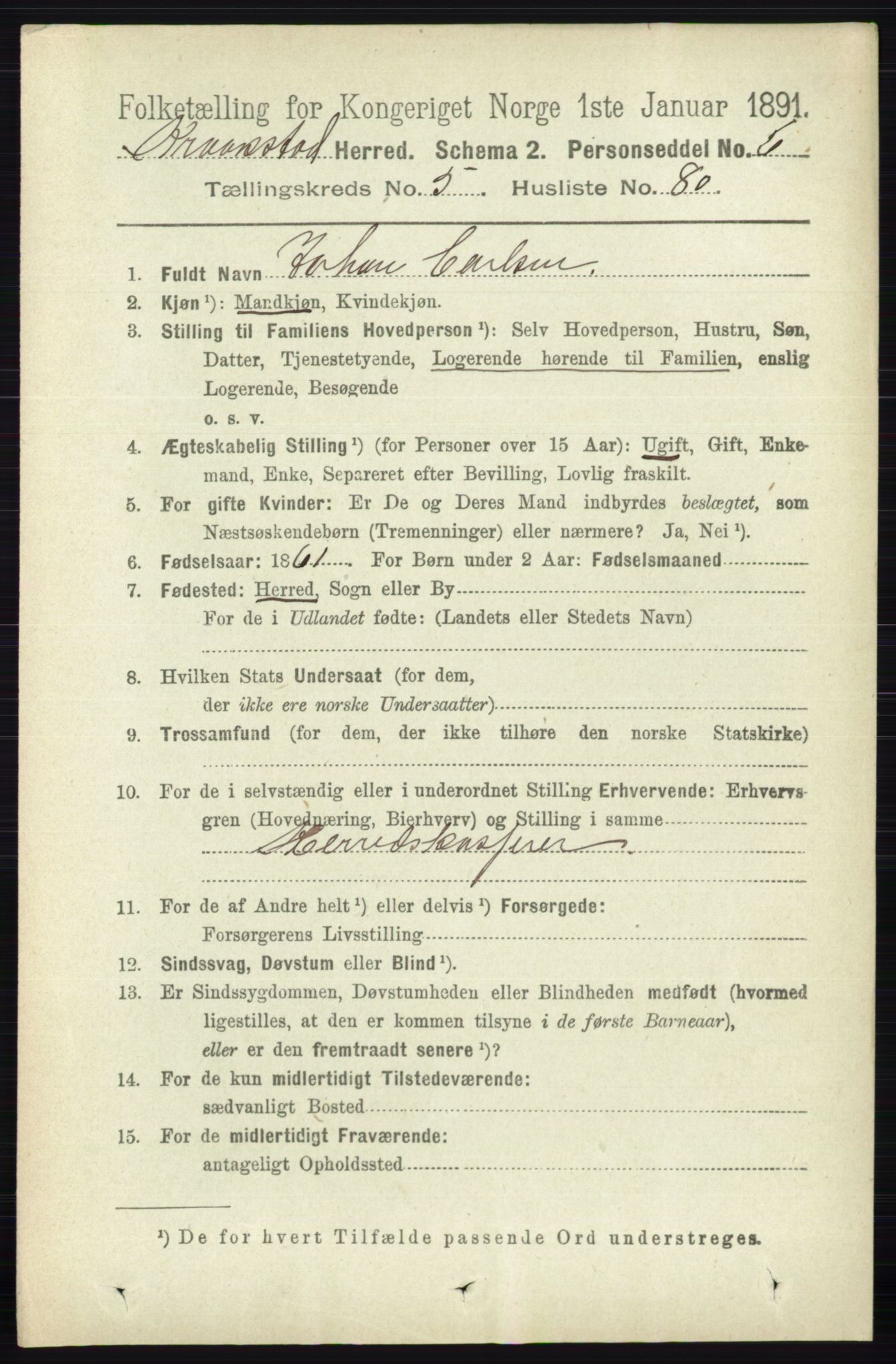 RA, 1891 census for 0212 Kråkstad, 1891, p. 2926