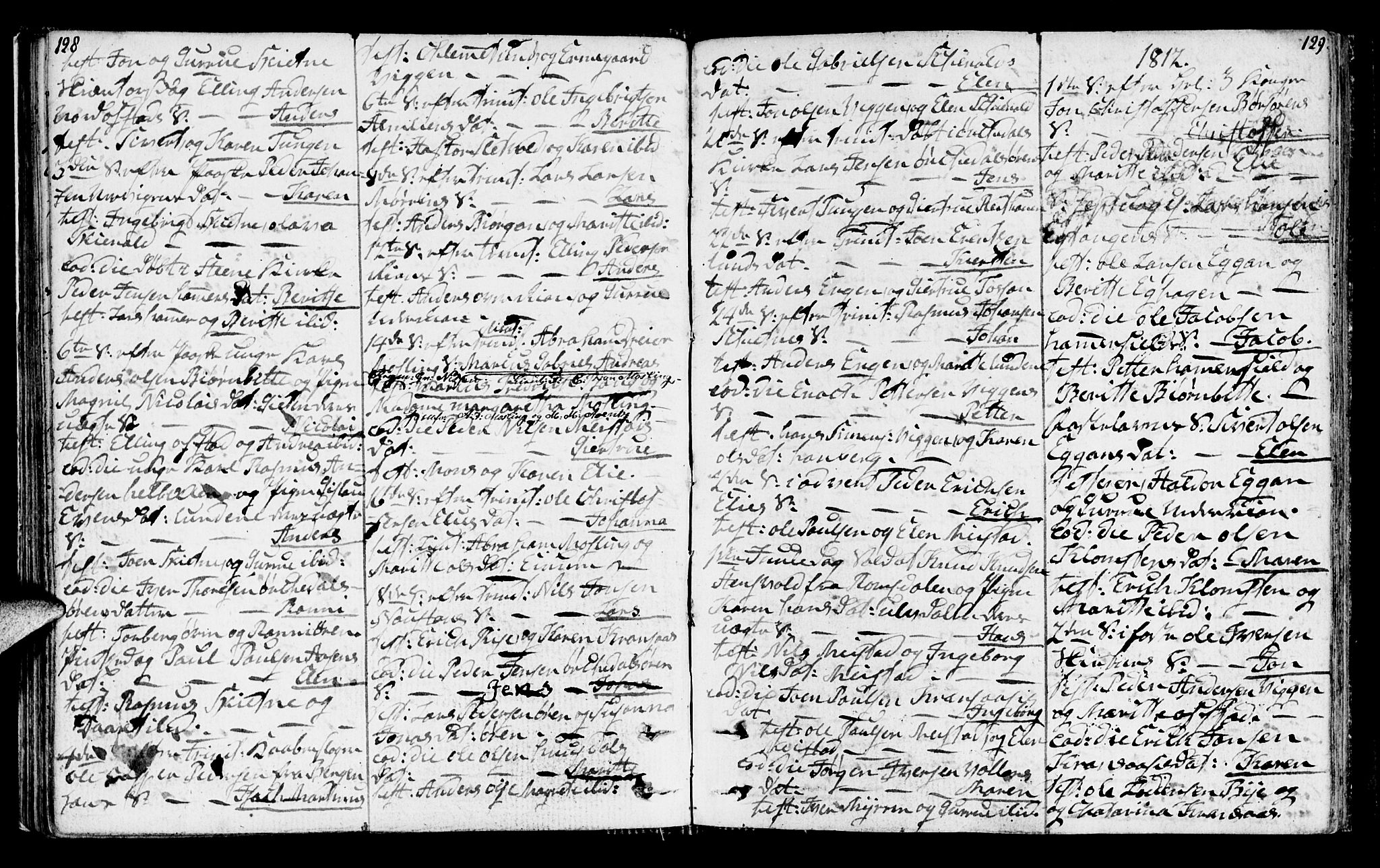 Ministerialprotokoller, klokkerbøker og fødselsregistre - Sør-Trøndelag, SAT/A-1456/665/L0769: Parish register (official) no. 665A04, 1803-1816, p. 128-129