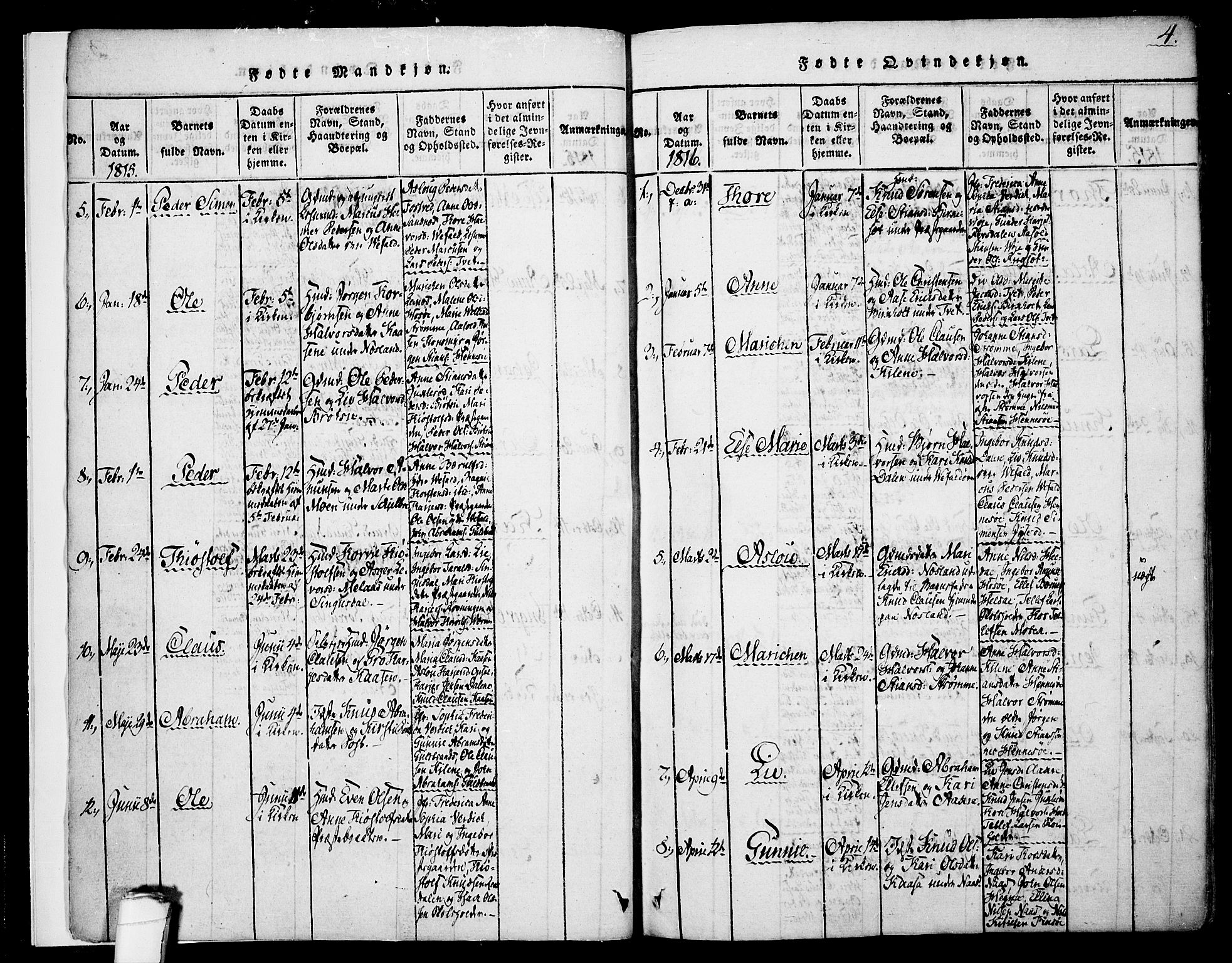 Drangedal kirkebøker, SAKO/A-258/F/Fa/L0005: Parish register (official) no. 5 /1, 1814-1831, p. 4