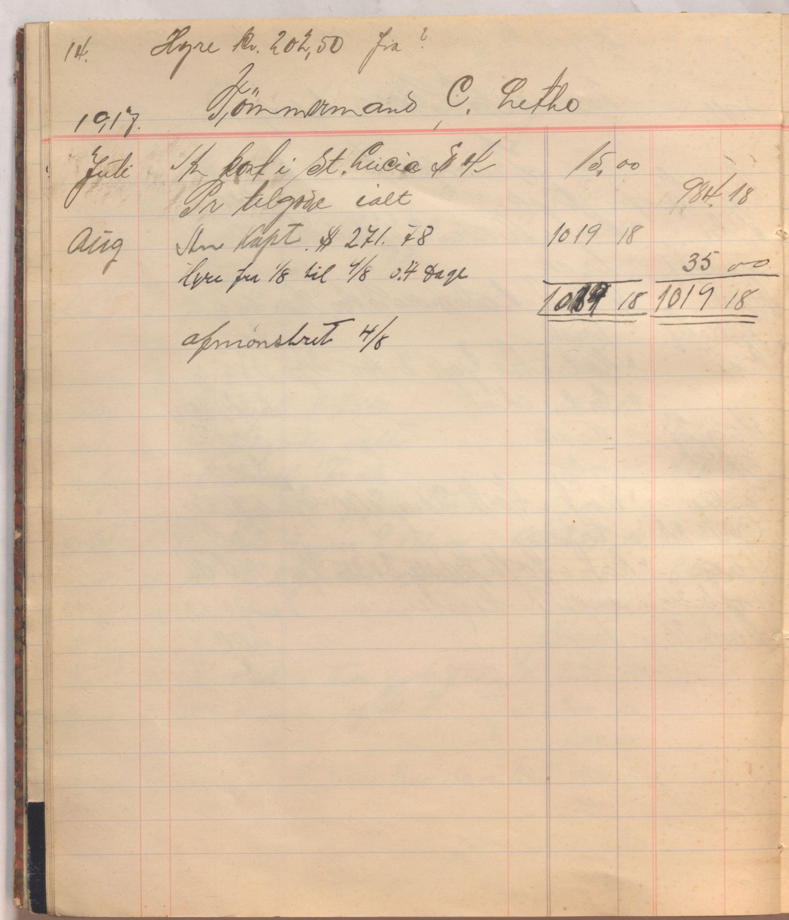 Christian Haaland, HABI/003/H/Hi, 1917-1918, p. 14