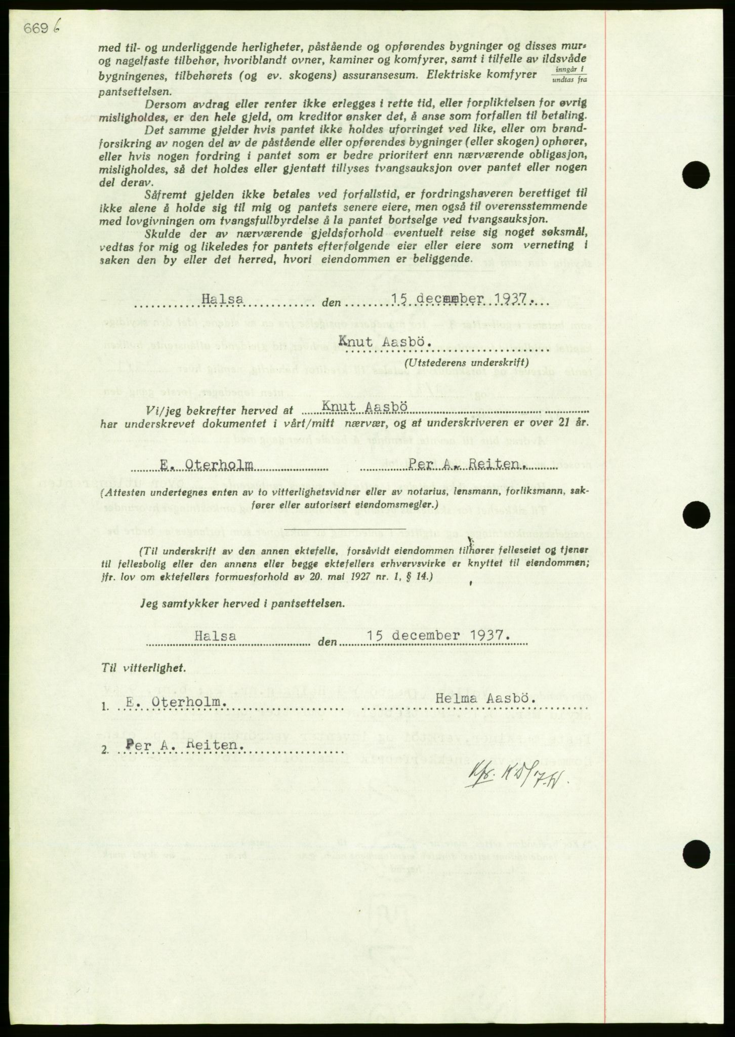 Nordmøre sorenskriveri, AV/SAT-A-4132/1/2/2Ca/L0092: Mortgage book no. B82, 1937-1938, Diary no: : 330/1938