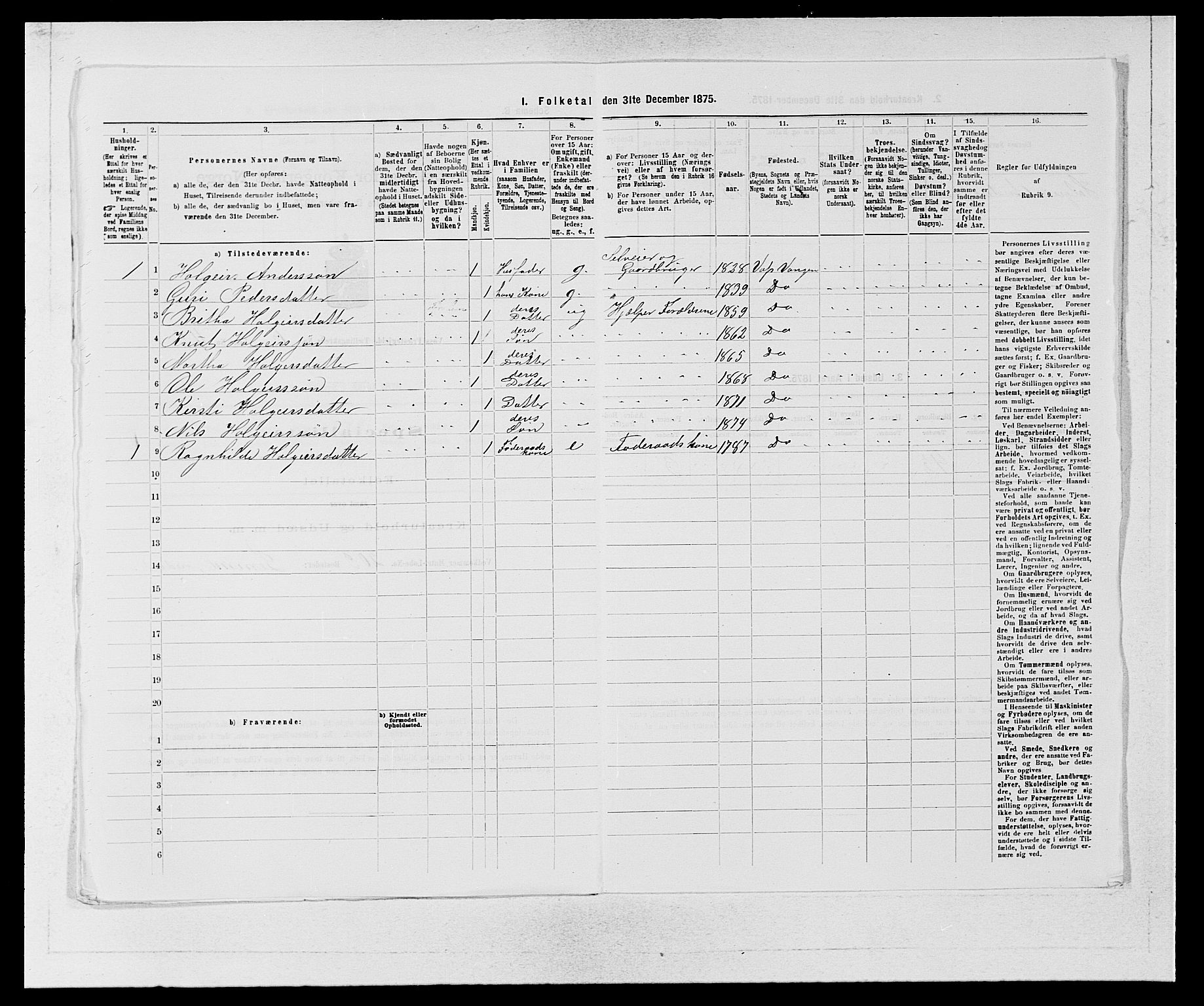 SAB, 1875 census for 1235P Voss, 1875, p. 798