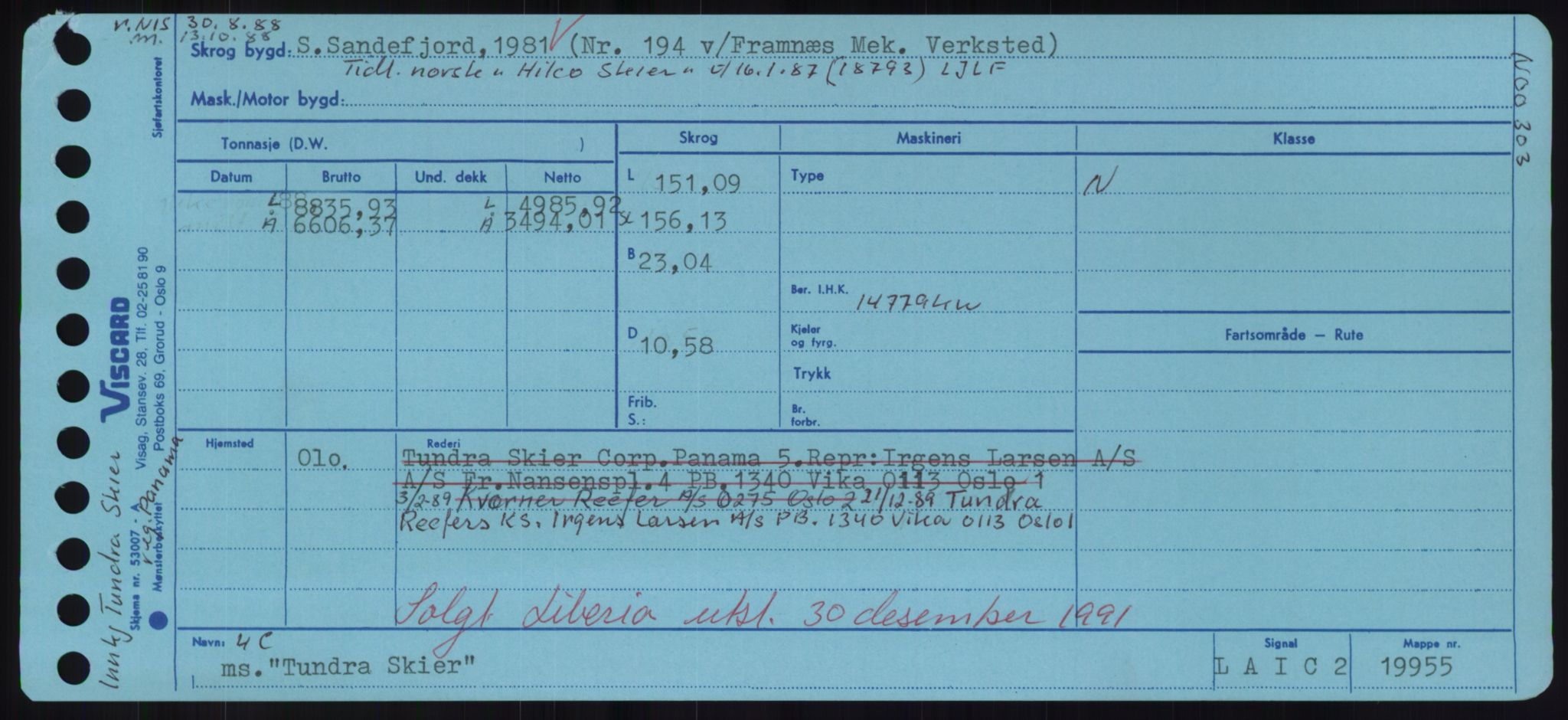 Sjøfartsdirektoratet med forløpere, Skipsmålingen, RA/S-1627/H/Hd/L0039: Fartøy, Ti-Tø, p. 803