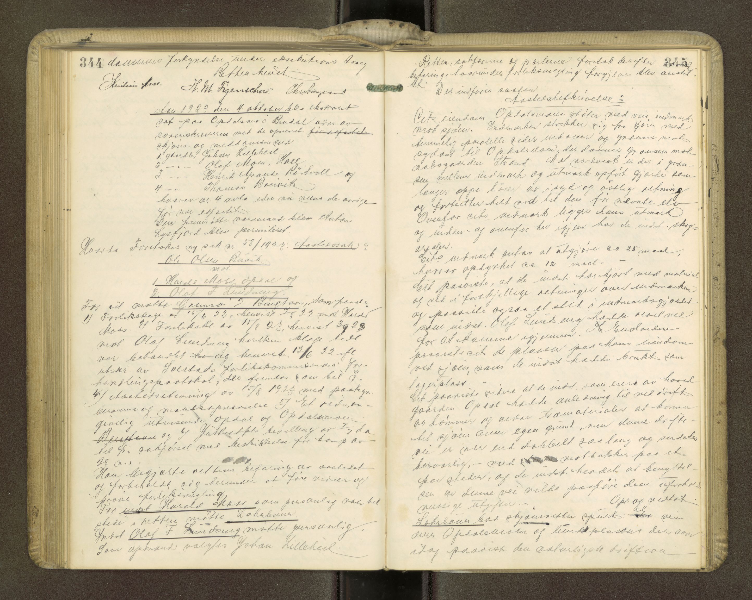 Brønnøy sorenskriveri, AV/SAT-A-4170/1/1/1B/L0001: Ekstrarettsprotokoll, 1919-1926, p. 344-345