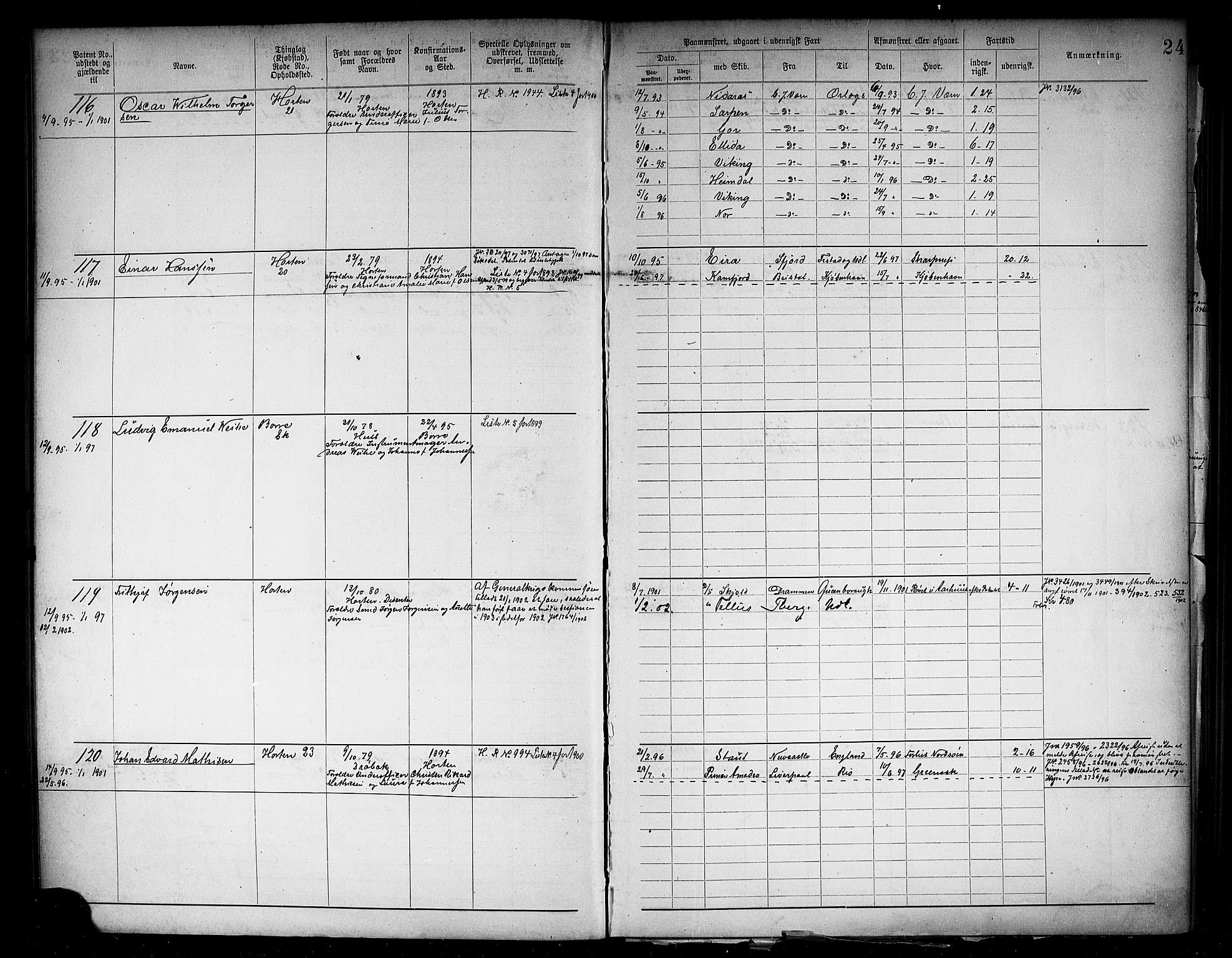 Horten innrulleringskontor, AV/SAKO-A-785/F/Fb/L0006: Annotasjonsrulle, 1889-1911, p. 27