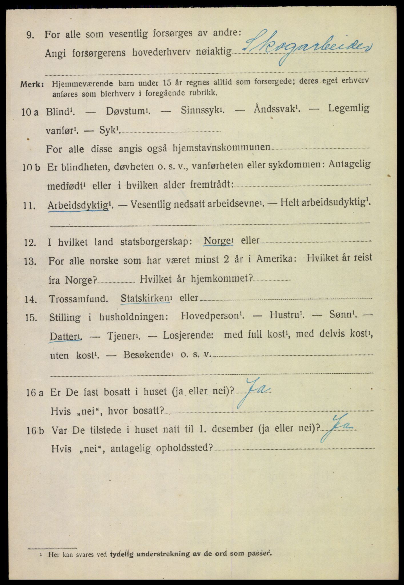 SAH, 1920 census for Hof, 1920, p. 8010