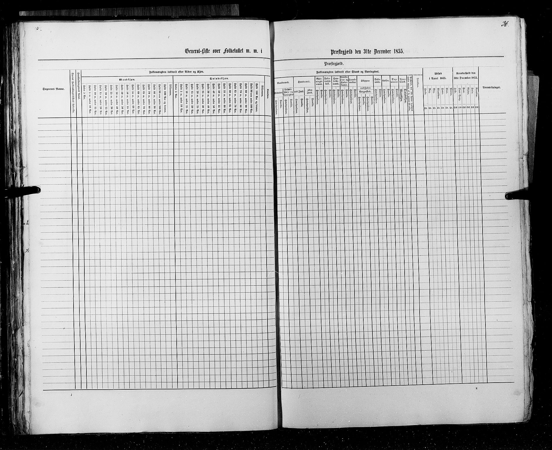 RA, Census 1855, vol. 3: Bratsberg amt, Nedenes amt og Lister og Mandal amt, 1855, p. 36