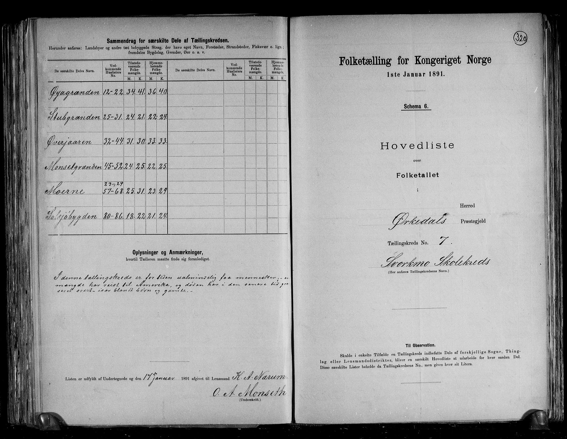 RA, 1891 census for 1638 Orkdal, 1891, p. 19