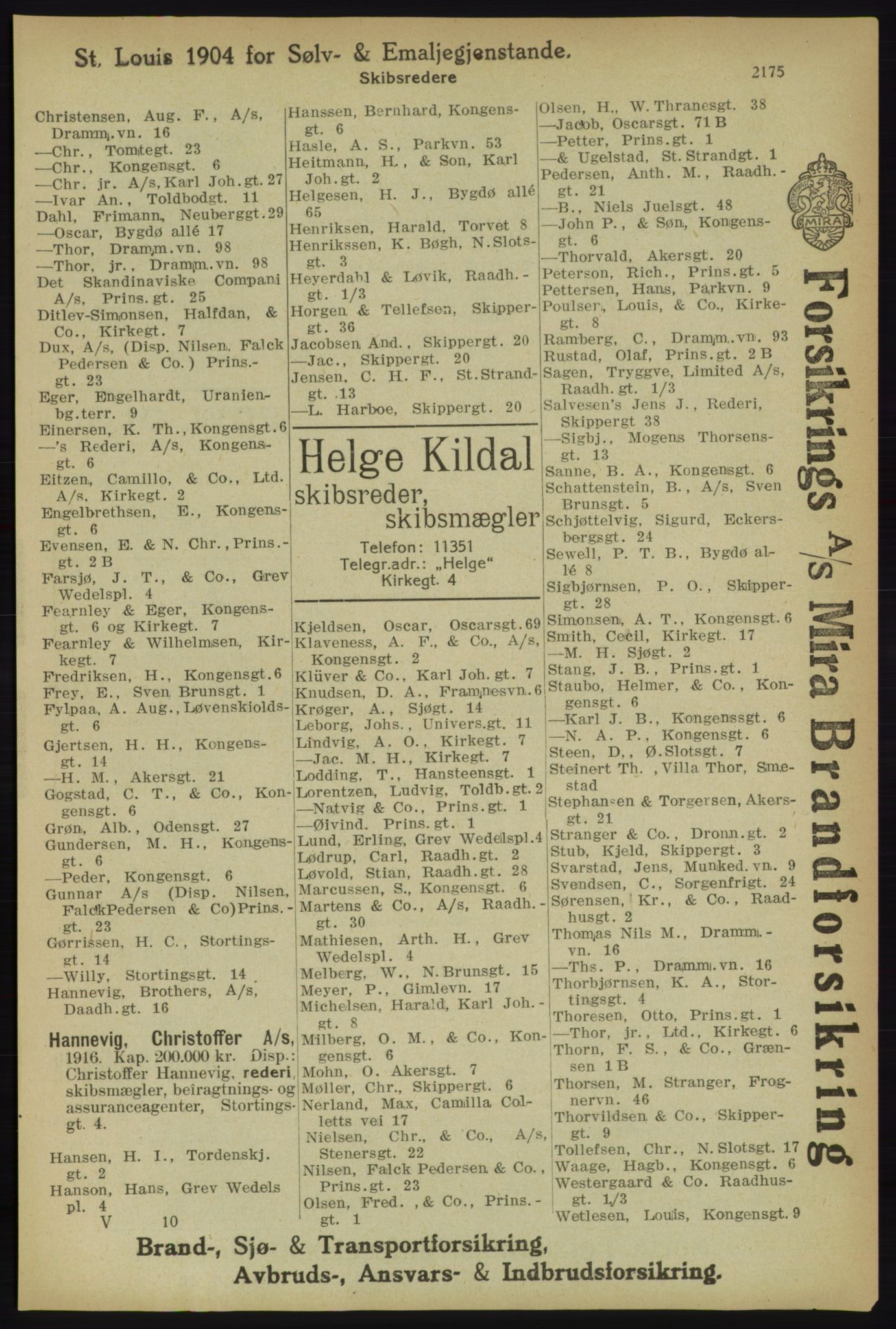 Kristiania/Oslo adressebok, PUBL/-, 1918, p. 2328