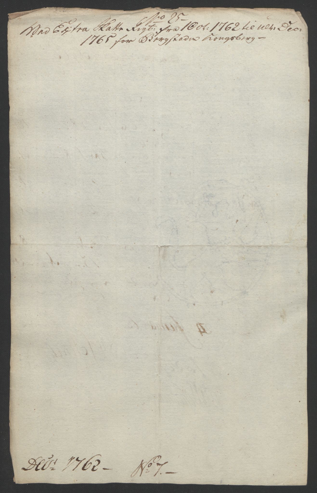 Rentekammeret inntil 1814, Reviderte regnskaper, Bergverksregnskaper, AV/RA-EA-3222/R/Rc/Rca/L0843: Ekstraskatt, 1762-1765, p. 225