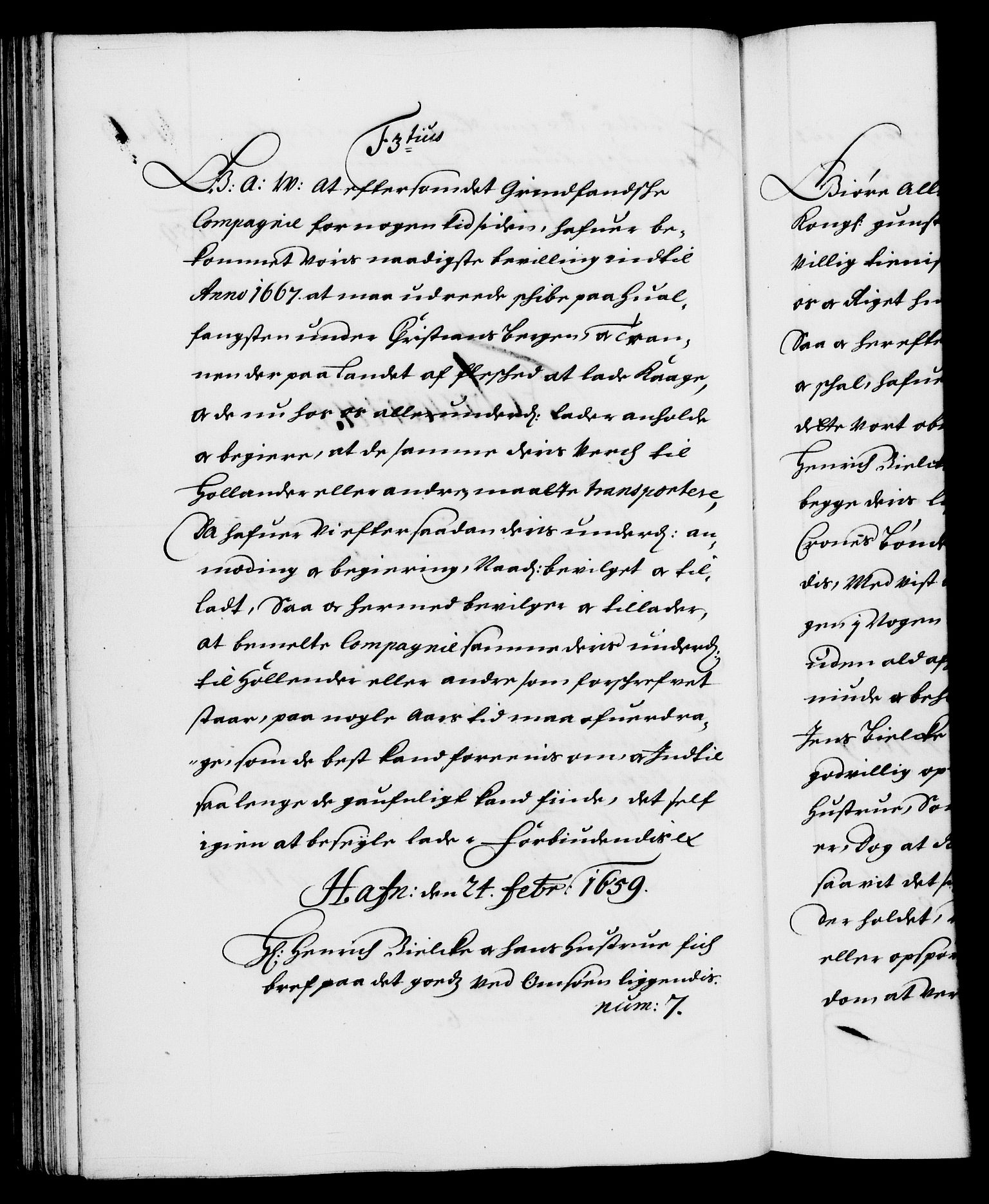 Danske Kanselli 1572-1799, RA/EA-3023/F/Fc/Fca/Fcaa/L0009: Norske registre (mikrofilm), 1657-1660, p. 126b