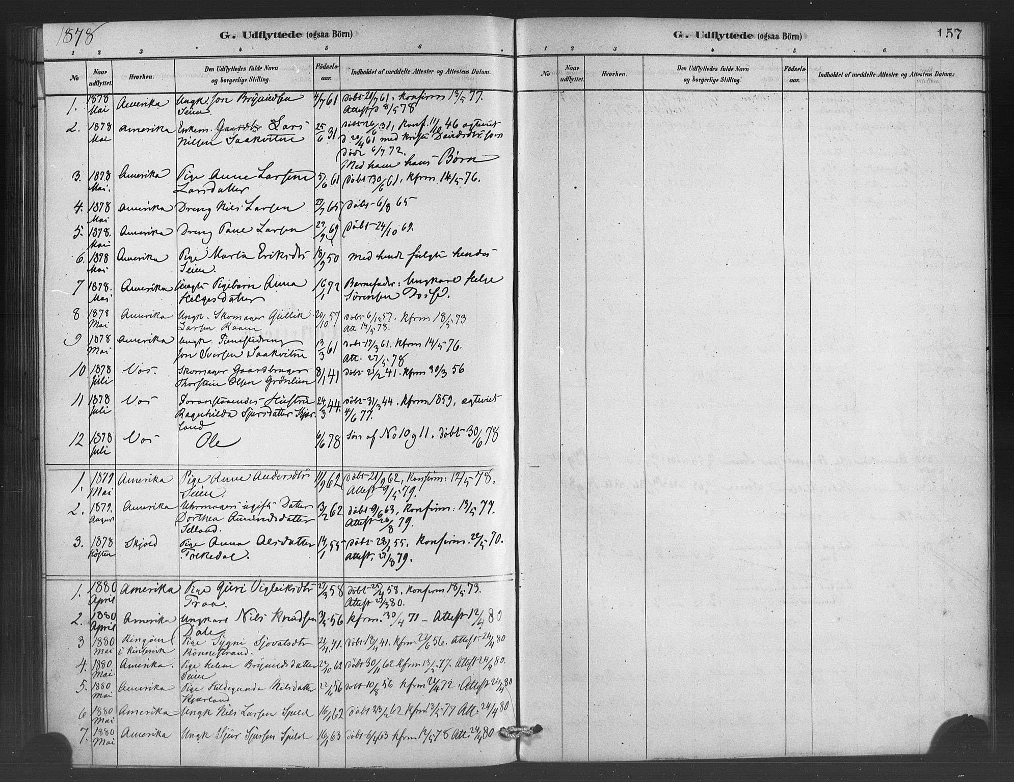 Ulvik sokneprestembete, SAB/A-78801/H/Haa: Parish register (official) no. C 1, 1878-1903, p. 157